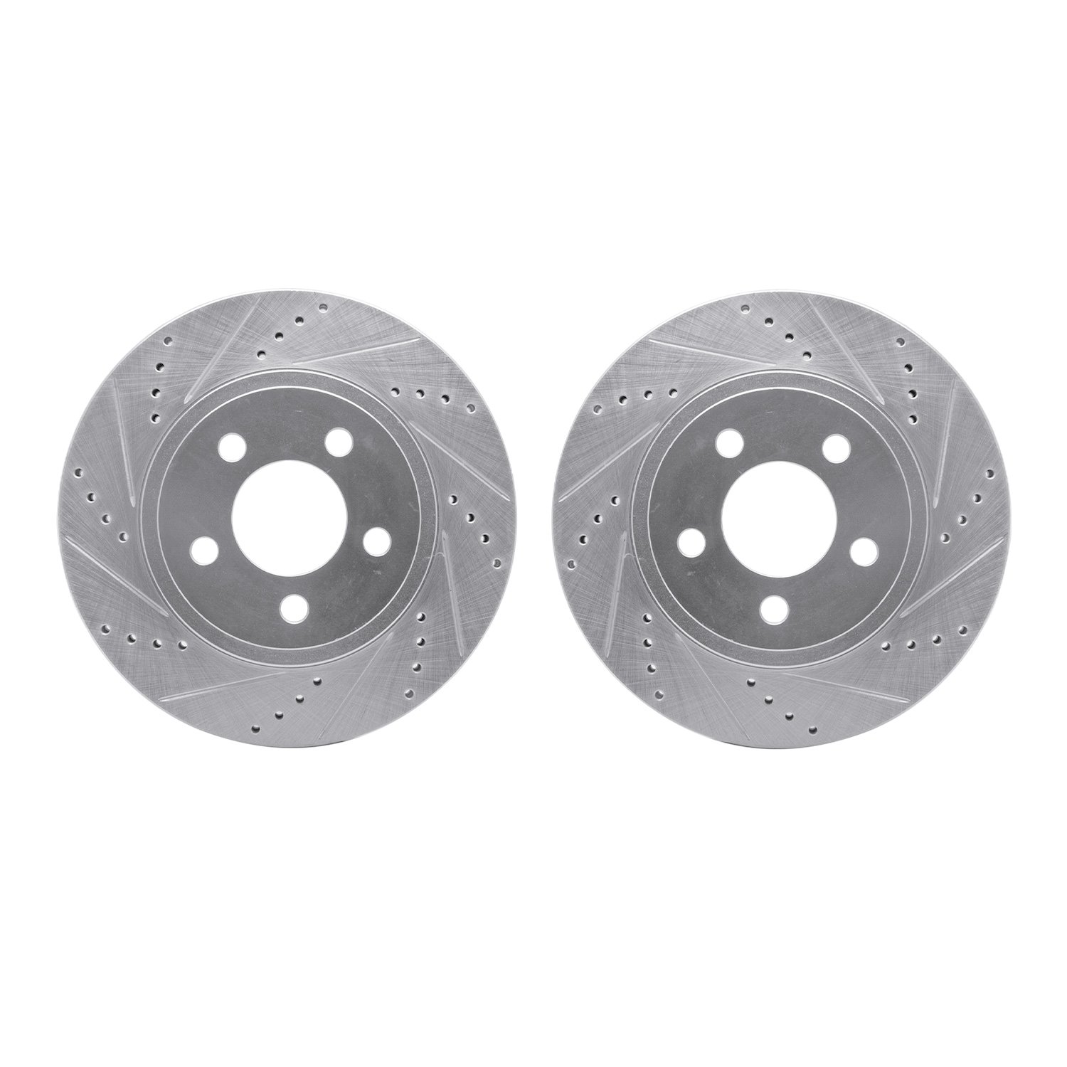 7002-54075 Drilled/Slotted Brake Rotors [Silver], 2001-2011 Ford/Lincoln/Mercury/Mazda, Position: Front