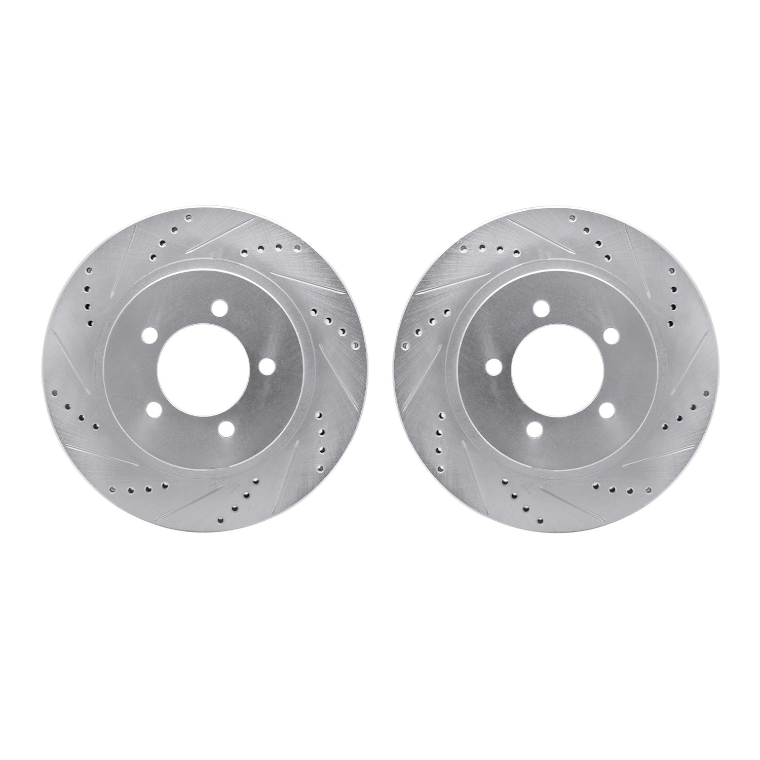 7002-54077 Drilled/Slotted Brake Rotors [Silver], 2002-2005 Ford/Lincoln/Mercury/Mazda, Position: Front