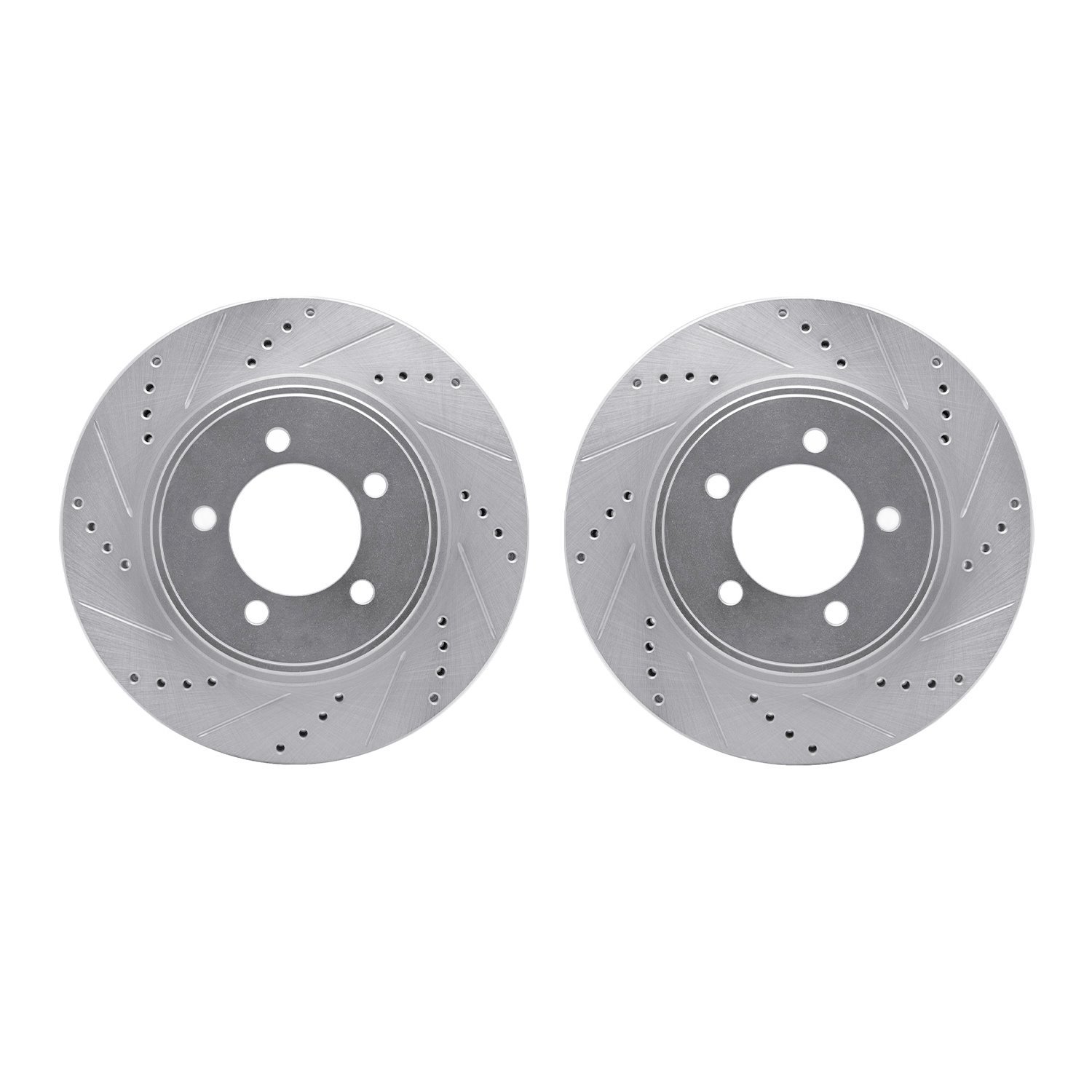 7002-54078 Drilled/Slotted Brake Rotors [Silver], 2006-2010 Ford/Lincoln/Mercury/Mazda, Position: Front