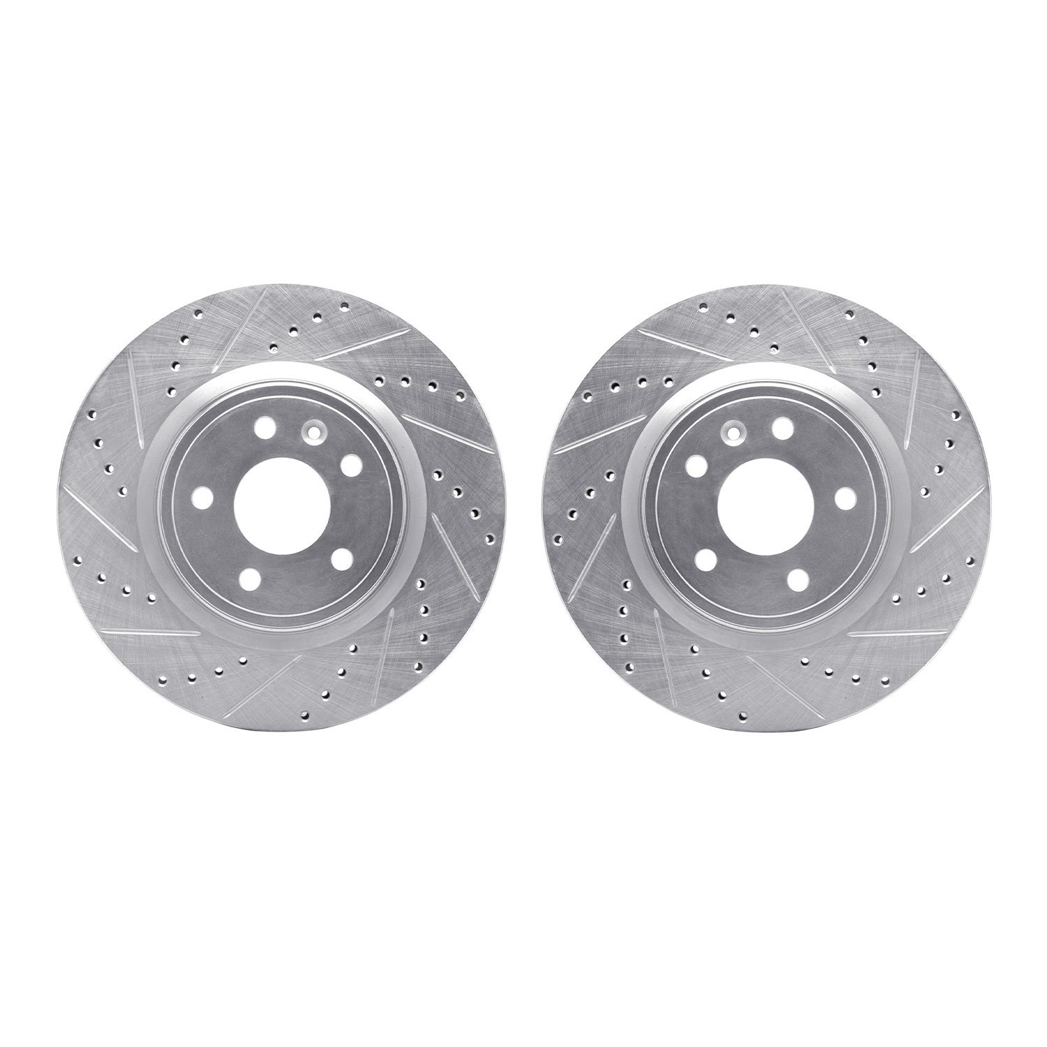 7002-54079 Drilled/Slotted Brake Rotors [Silver], 2011-2019 Ford/Lincoln/Mercury/Mazda, Position: Front