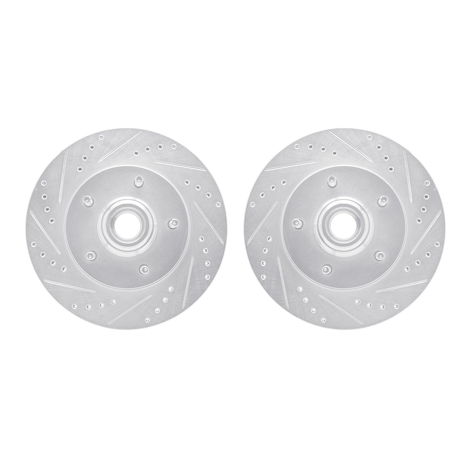 7002-54085 Drilled/Slotted Brake Rotors [Silver], 1997-1999 Ford/Lincoln/Mercury/Mazda, Position: Front