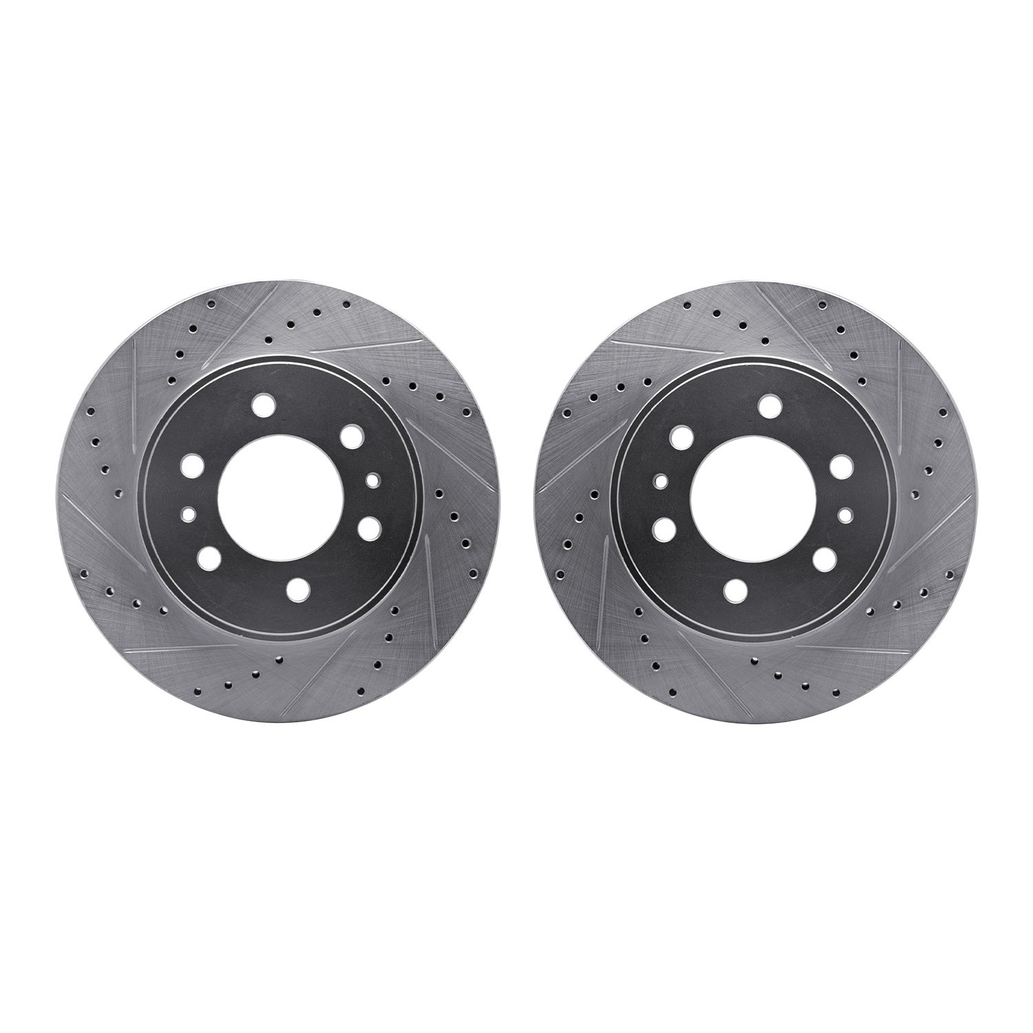 7002-54091 Drilled/Slotted Brake Rotors [Silver], 2009-2009 Ford/Lincoln/Mercury/Mazda, Position: Front