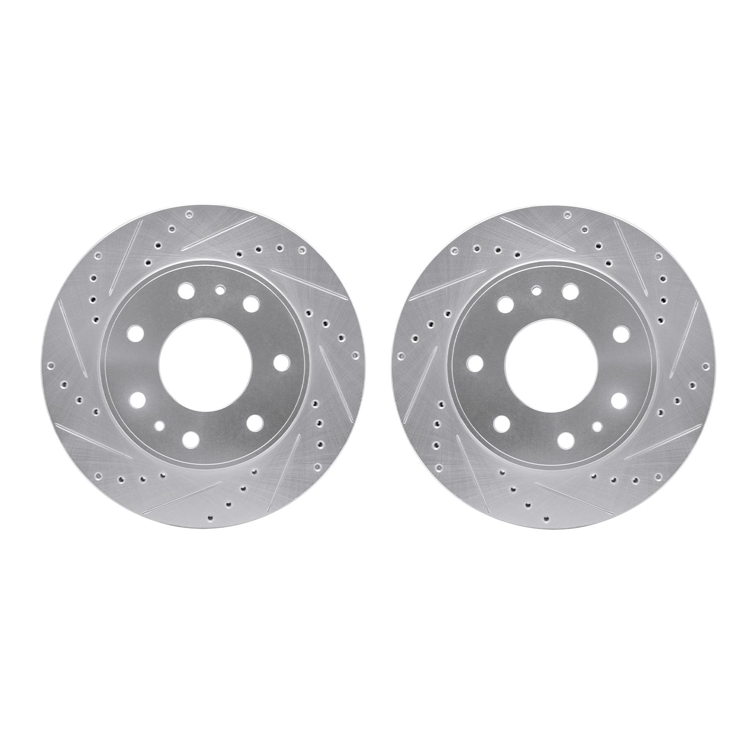 7002-54092 Drilled/Slotted Brake Rotors [Silver], 2009-2009 Ford/Lincoln/Mercury/Mazda, Position: Front
