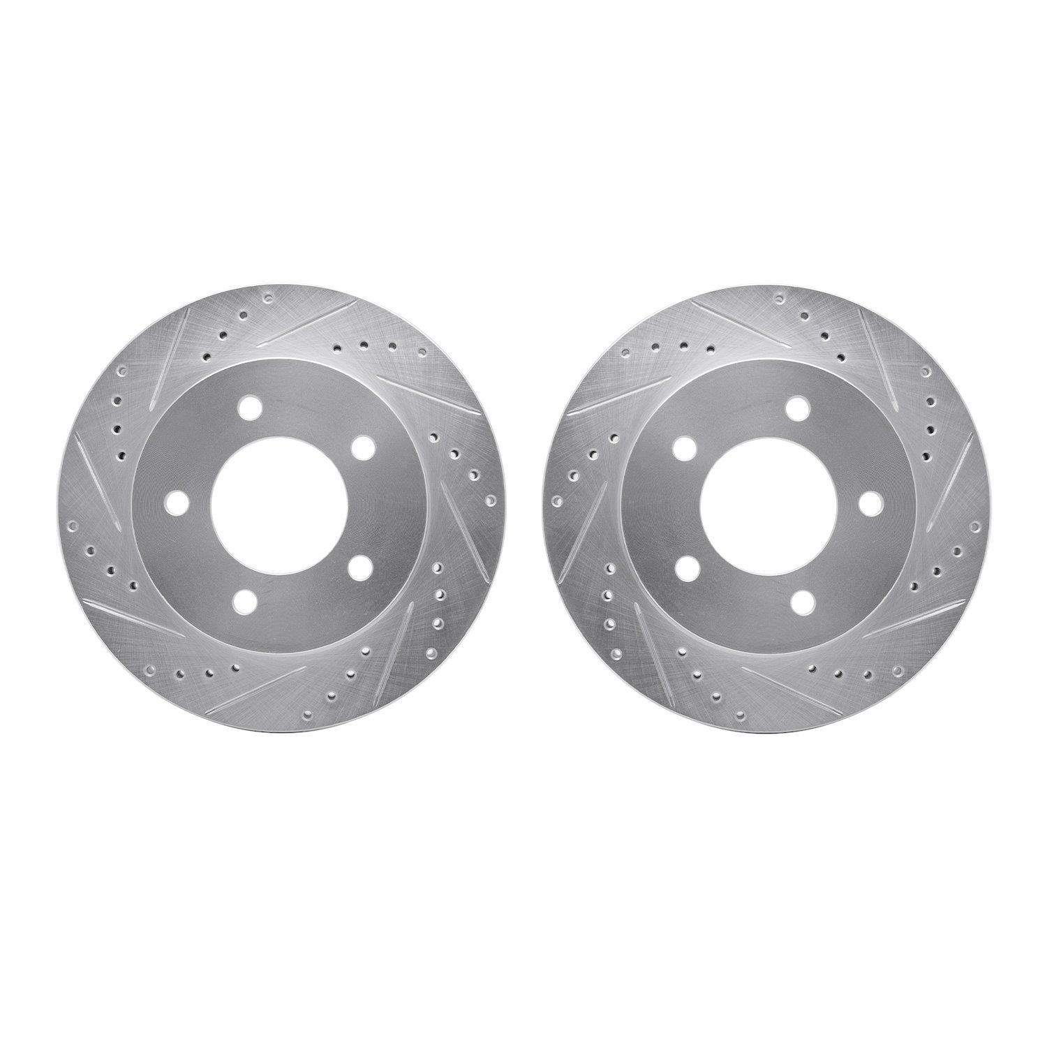 7002-54094 Drilled/Slotted Brake Rotors [Silver], 1997-2004 Ford/Lincoln/Mercury/Mazda, Position: Front