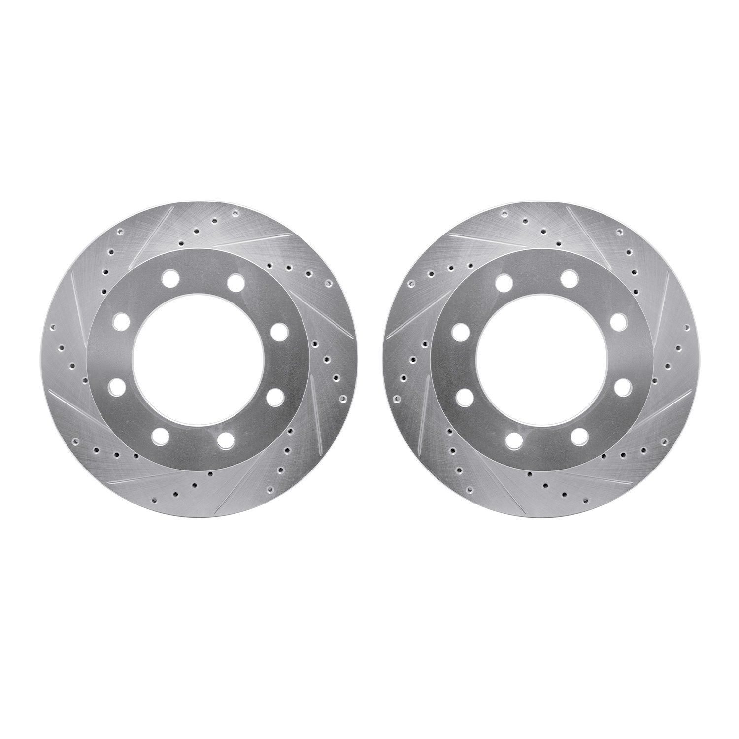 7002-54112 Drilled/Slotted Brake Rotors [Silver], 2005-2012 Ford/Lincoln/Mercury/Mazda, Position: Front