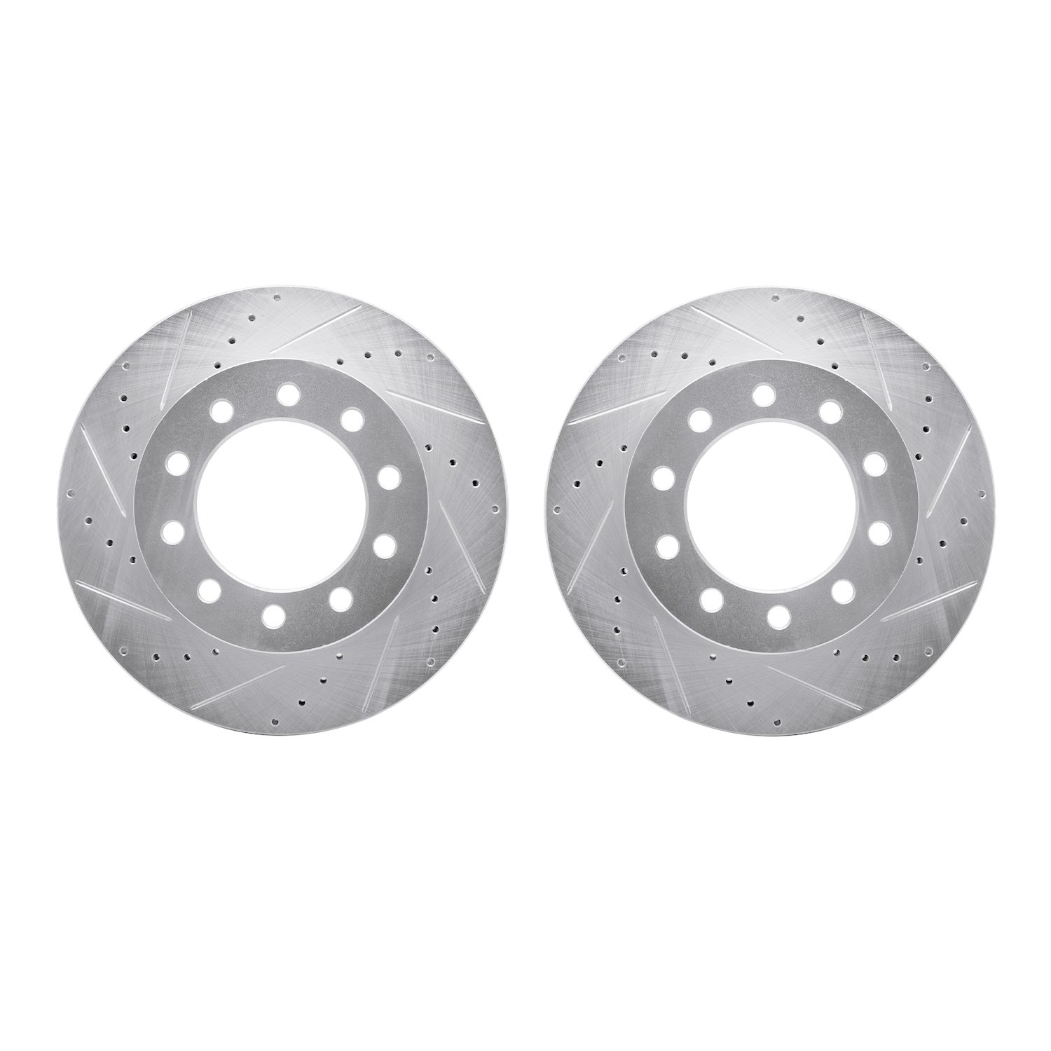 7002-54123 Drilled/Slotted Brake Rotors [Silver], 2005-2016 Ford/Lincoln/Mercury/Mazda, Position: Front