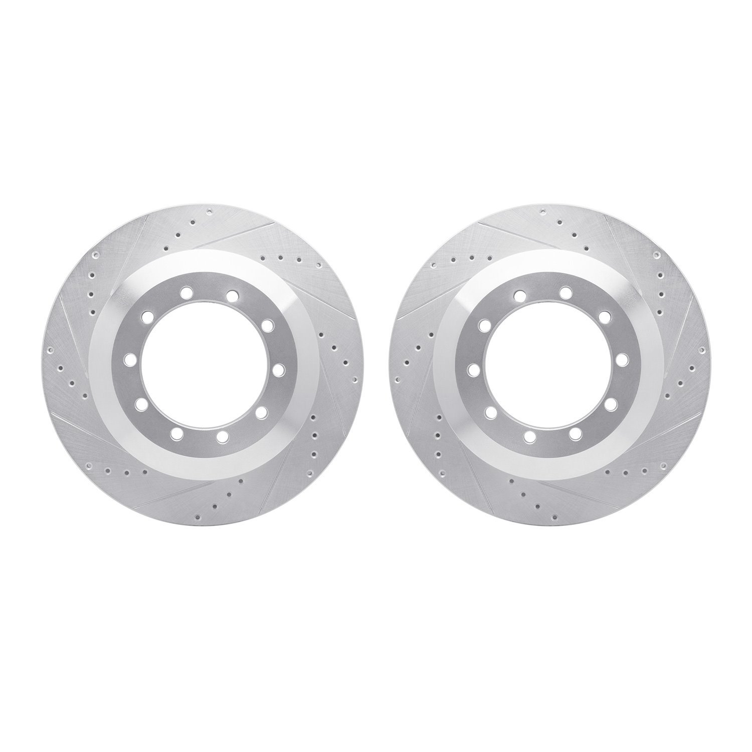 7002-54125 Drilled/Slotted Brake Rotors [Silver], 1988-2019 Ford/Lincoln/Mercury/Mazda, Position: Front, Rear