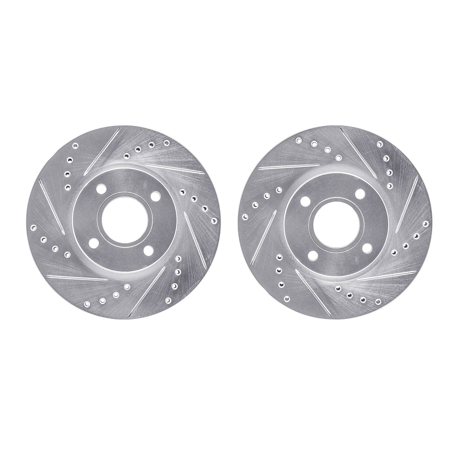 7002-54133 Drilled/Slotted Brake Rotors [Silver], 2014-2019 Ford/Lincoln/Mercury/Mazda, Position: Front