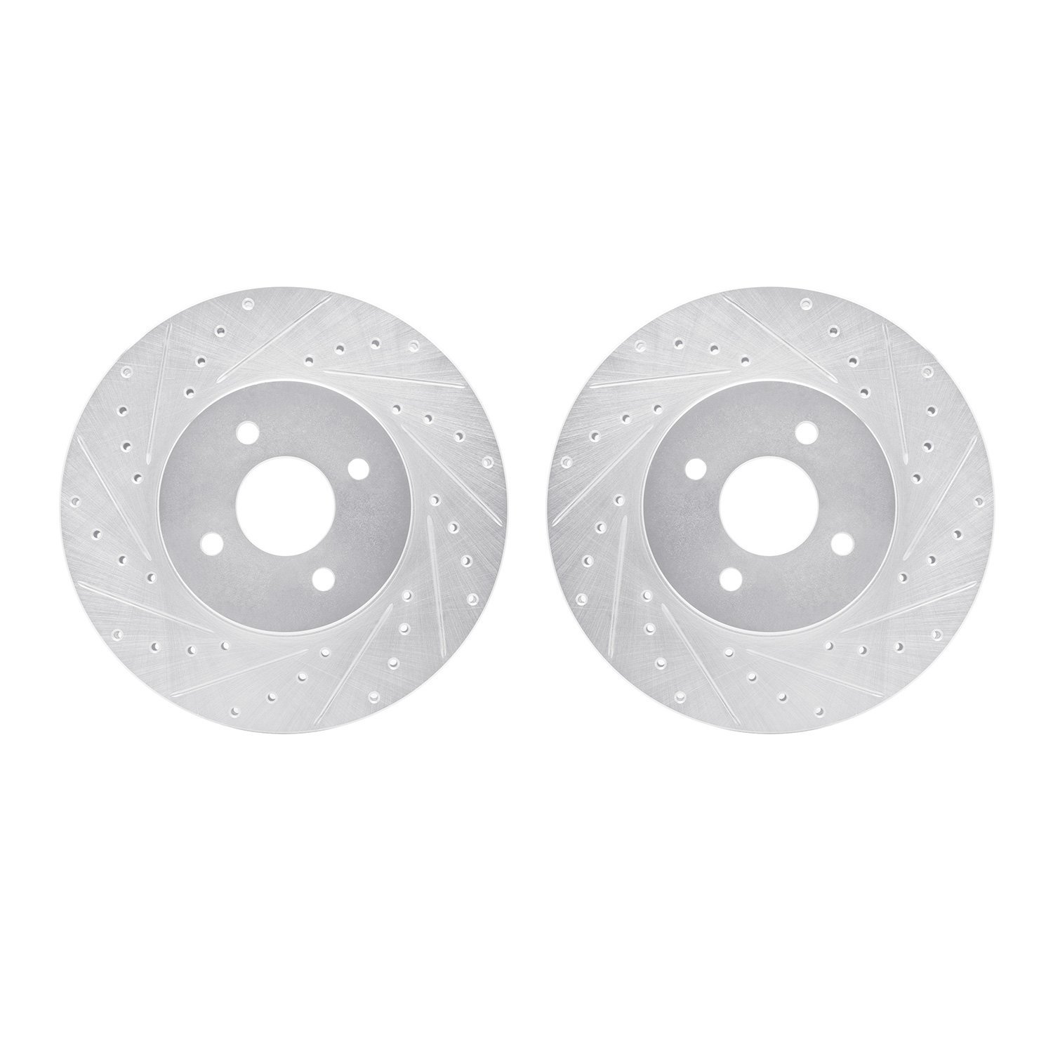 7002-54136 Drilled/Slotted Brake Rotors [Silver], 2002-2004 Ford/Lincoln/Mercury/Mazda, Position: Front