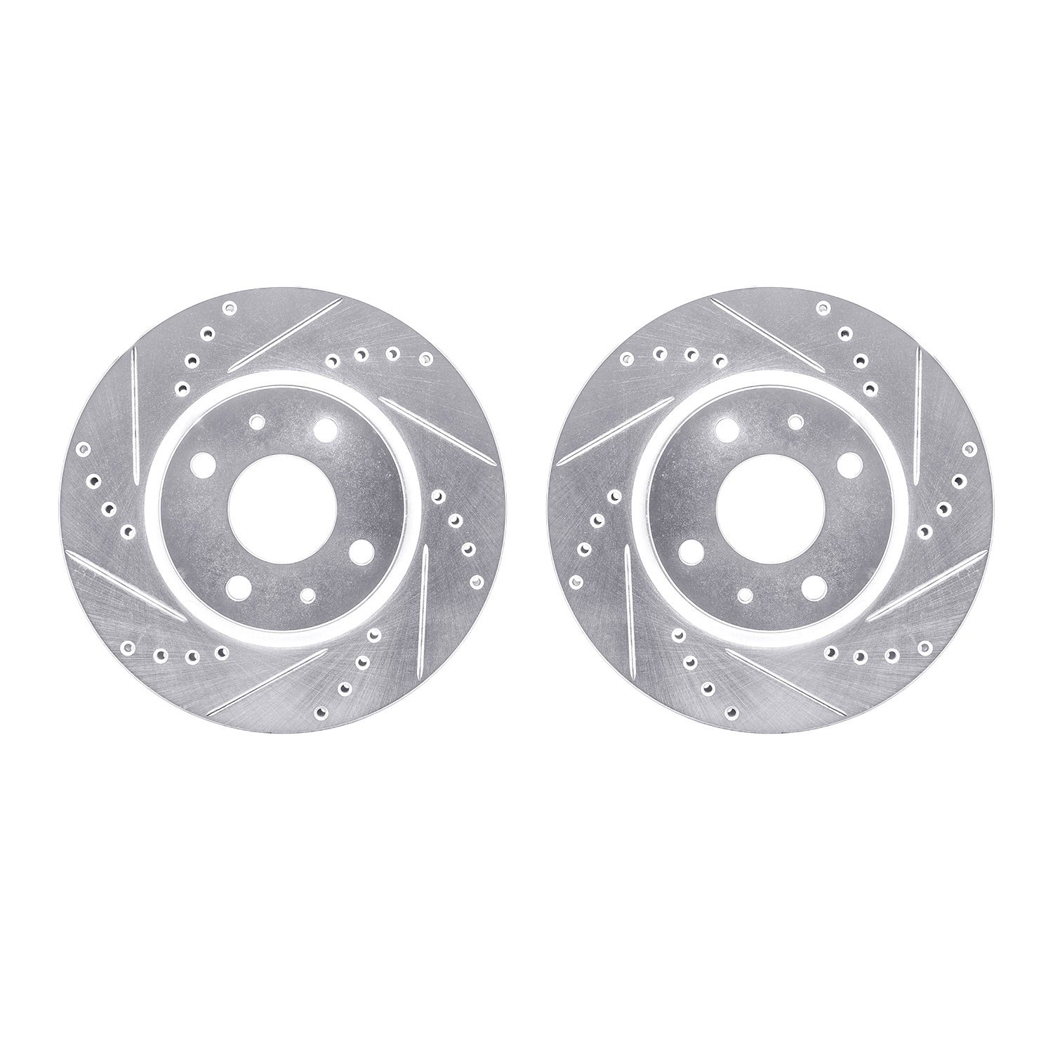 7002-54137 Drilled/Slotted Brake Rotors [Silver], 2008-2011 Ford/Lincoln/Mercury/Mazda, Position: Front