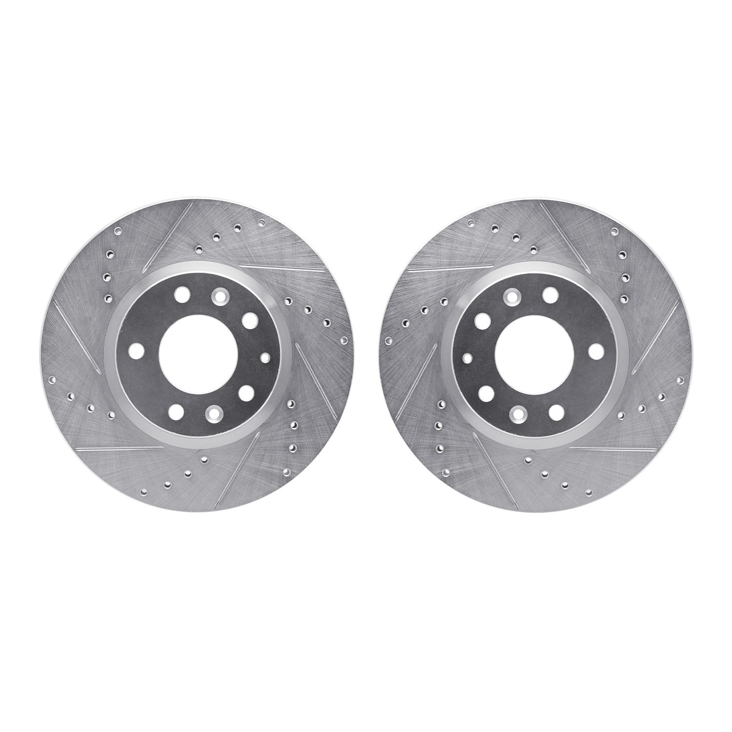 7002-54141 Drilled/Slotted Brake Rotors [Silver], 2006-2013 Ford/Lincoln/Mercury/Mazda, Position: Front