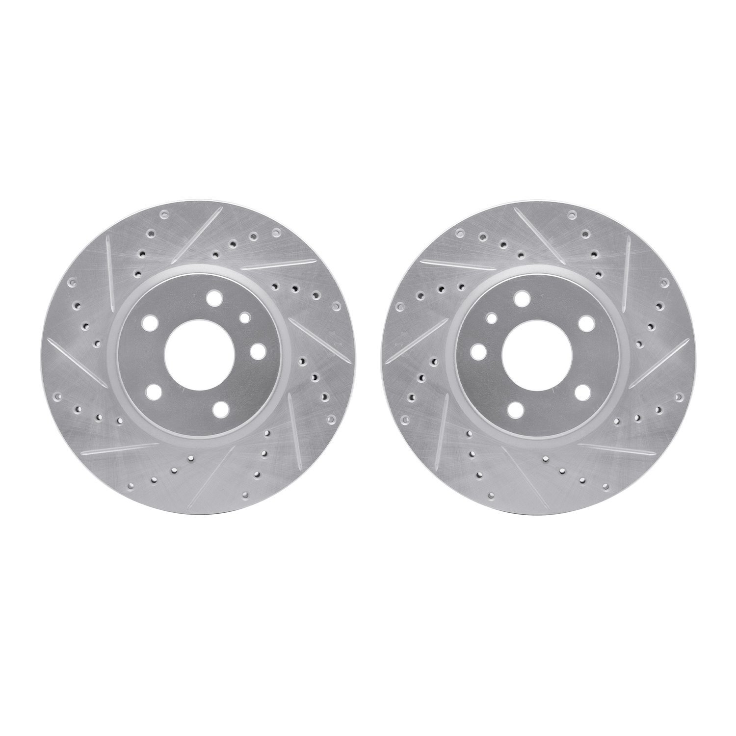 7002-54142 Drilled/Slotted Brake Rotors [Silver], 2013-2020 Ford/Lincoln/Mercury/Mazda, Position: Front