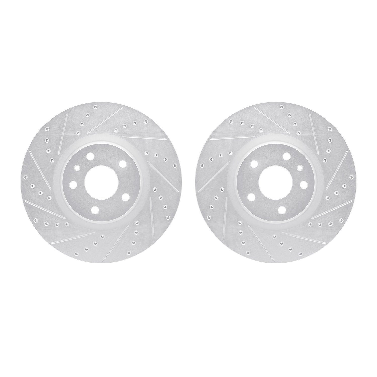 7002-54143 Drilled/Slotted Brake Rotors [Silver], 2013-2020 Ford/Lincoln/Mercury/Mazda, Position: Front