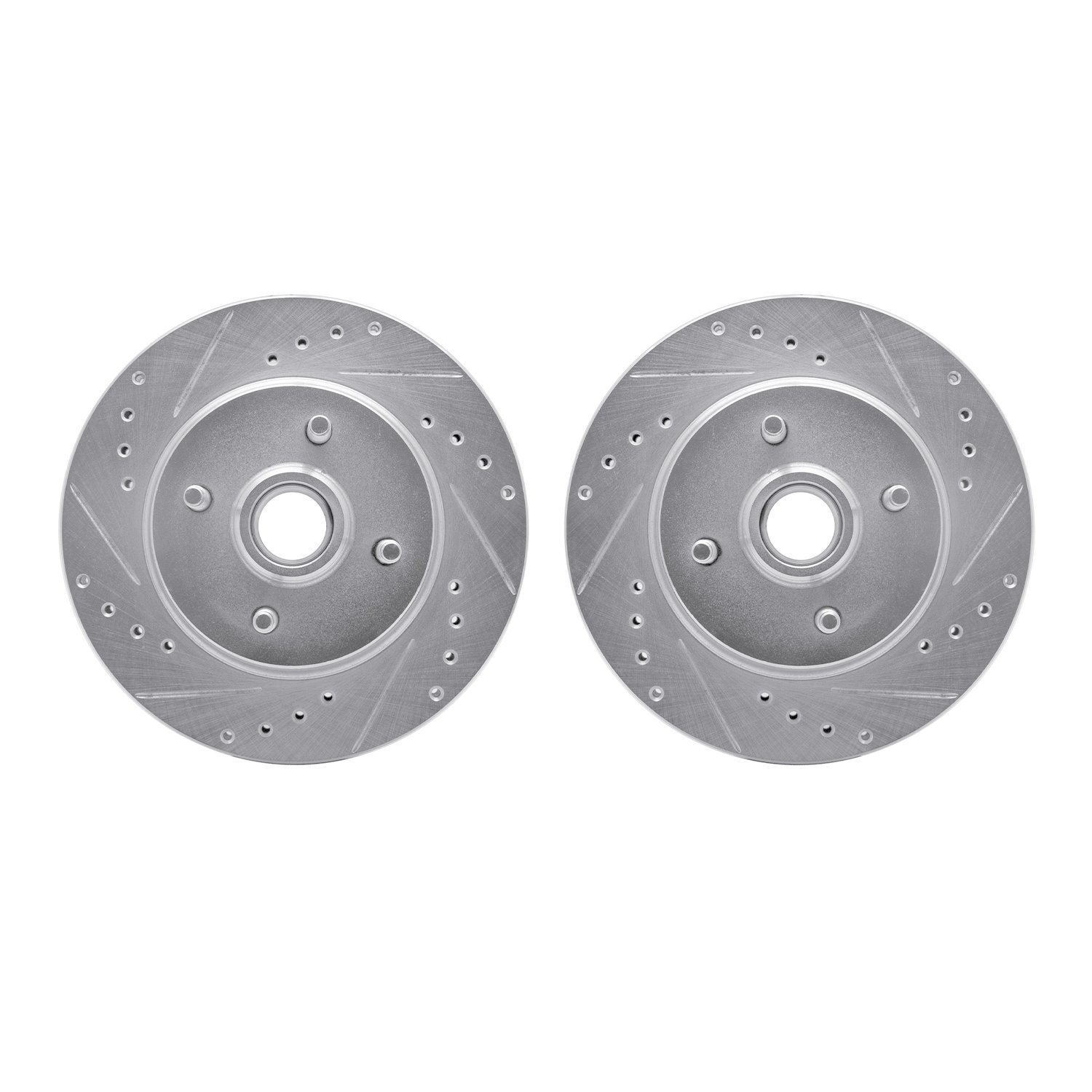7002-54151 Drilled/Slotted Brake Rotors [Silver], 1993-1993 Ford/Lincoln/Mercury/Mazda, Position: Front