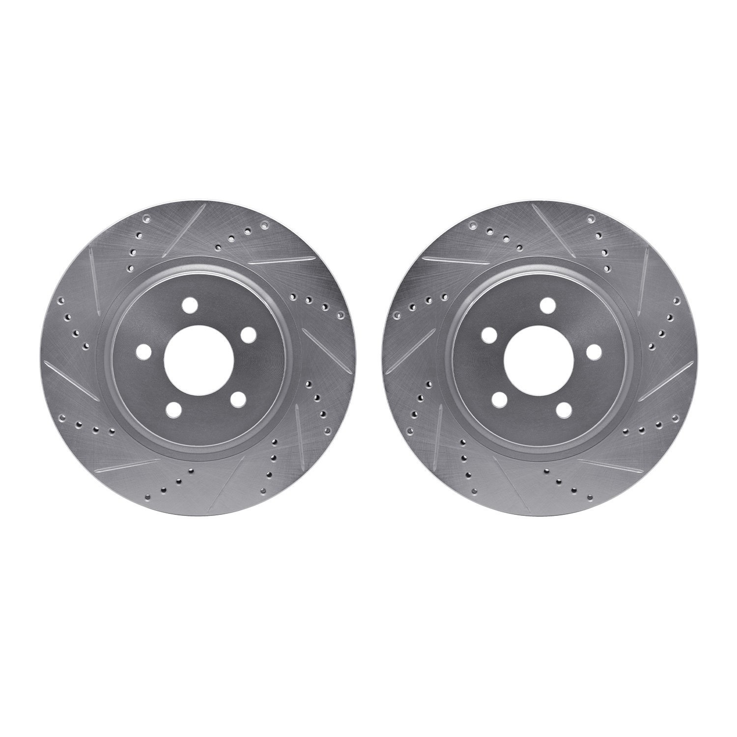 7002-54153 Drilled/Slotted Brake Rotors [Silver], 1994-2004 Ford/Lincoln/Mercury/Mazda, Position: Front