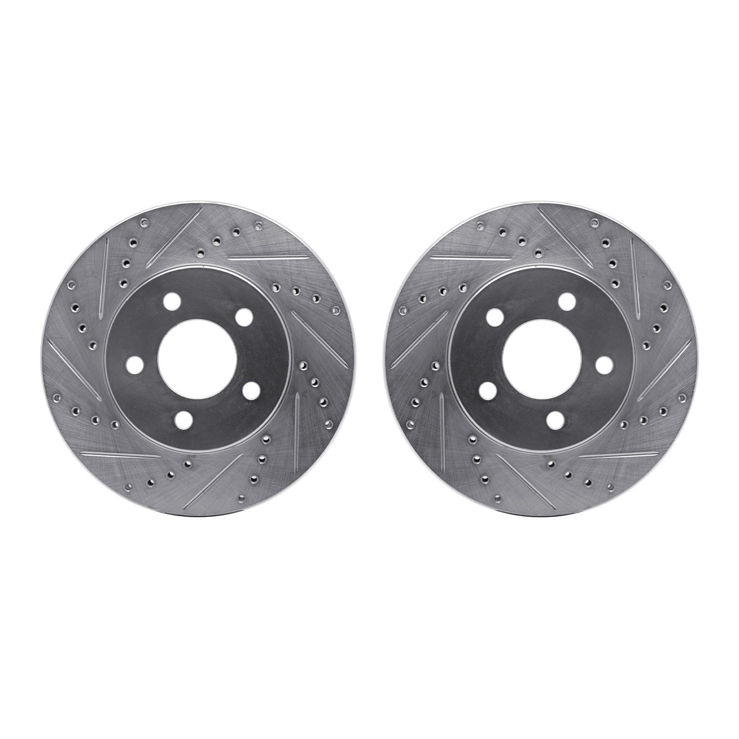 7002-54154 Drilled/Slotted Brake Rotors [Silver], 2005-2010 Ford/Lincoln/Mercury/Mazda, Position: Front