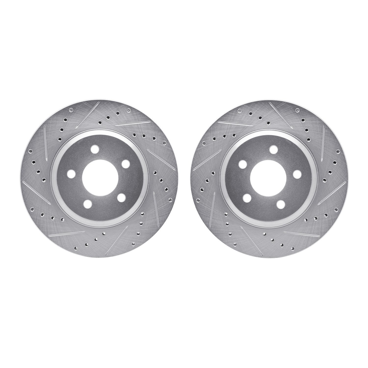 7002-54155 Drilled/Slotted Brake Rotors [Silver], 2005-2014 Ford/Lincoln/Mercury/Mazda, Position: Front