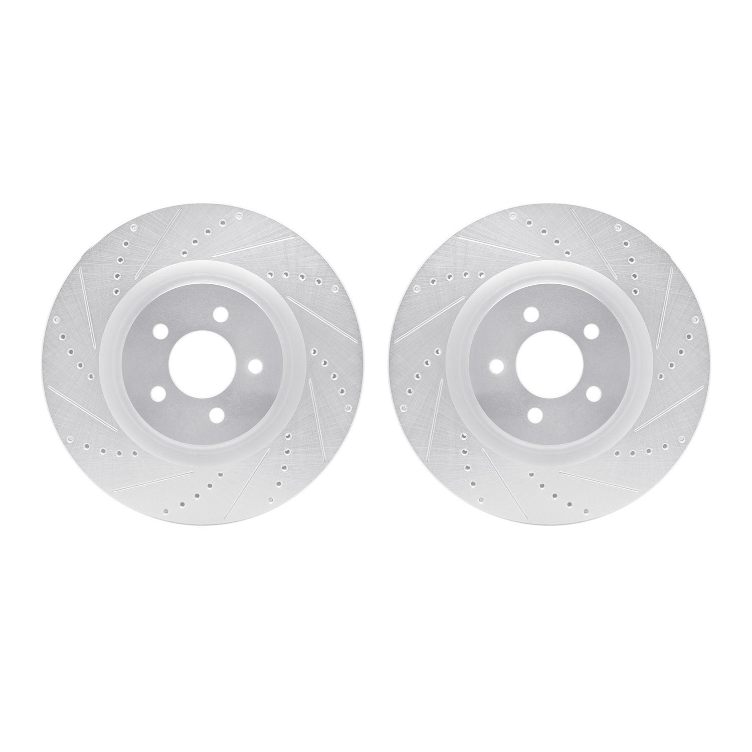 7002-54156 Drilled/Slotted Brake Rotors [Silver], 2007-2014 Ford/Lincoln/Mercury/Mazda, Position: Front