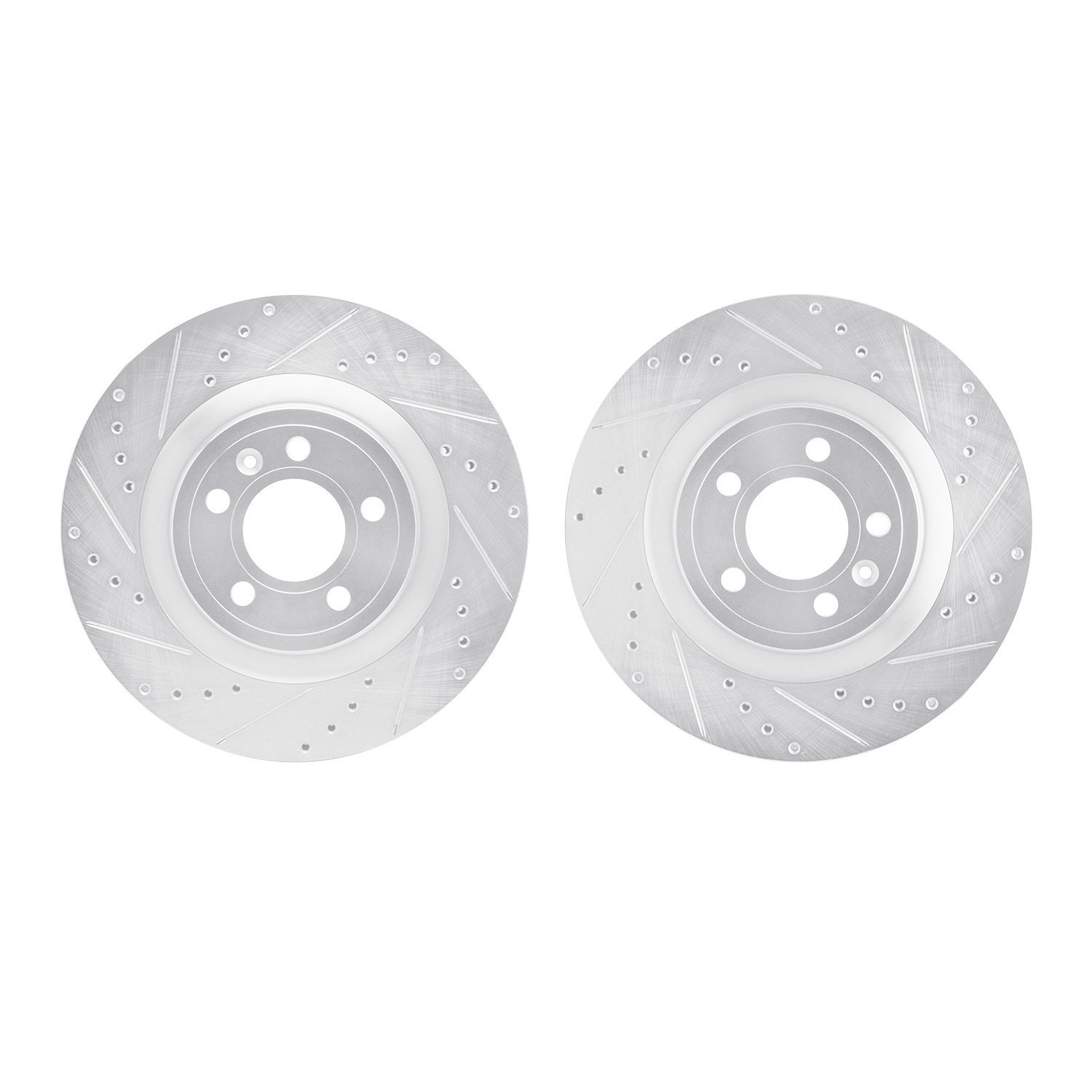 7002-54157 Drilled/Slotted Brake Rotors [Silver], 2011-2014 Ford/Lincoln/Mercury/Mazda, Position: Front