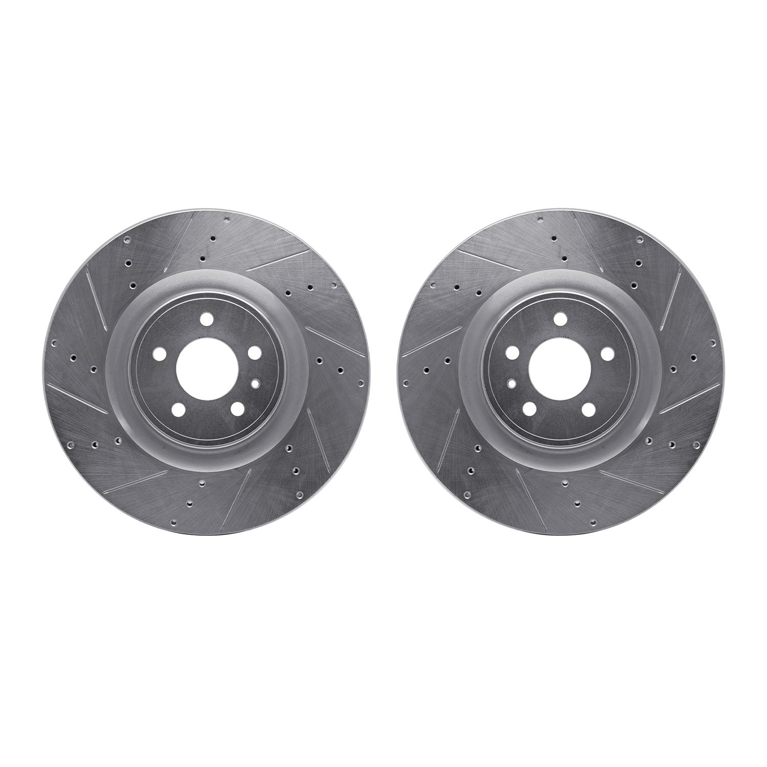 7002-54158 Drilled/Slotted Brake Rotors [Silver], 2013-2014 Ford/Lincoln/Mercury/Mazda, Position: Front