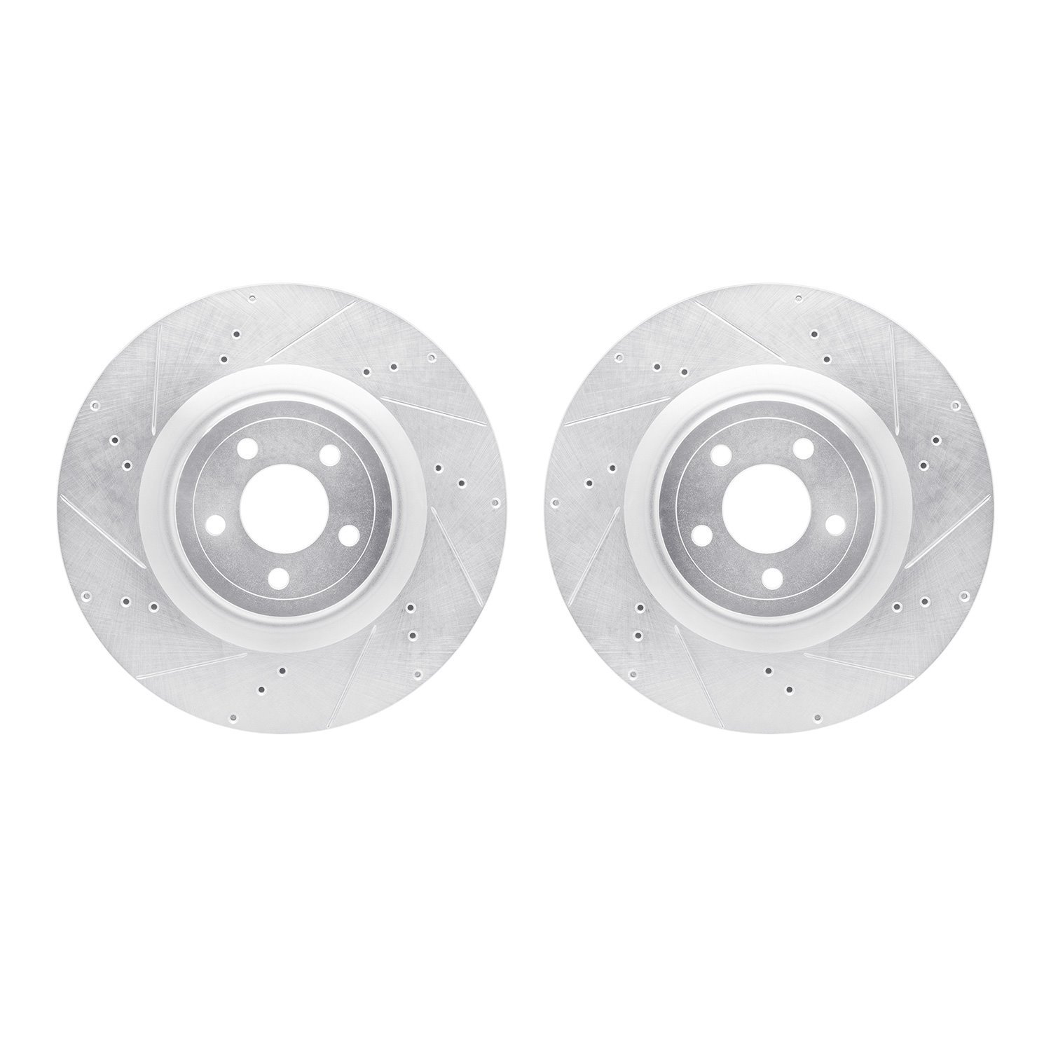 7002-54161 Drilled/Slotted Brake Rotors [Silver], Fits Select Ford/Lincoln/Mercury/Mazda, Position: Front