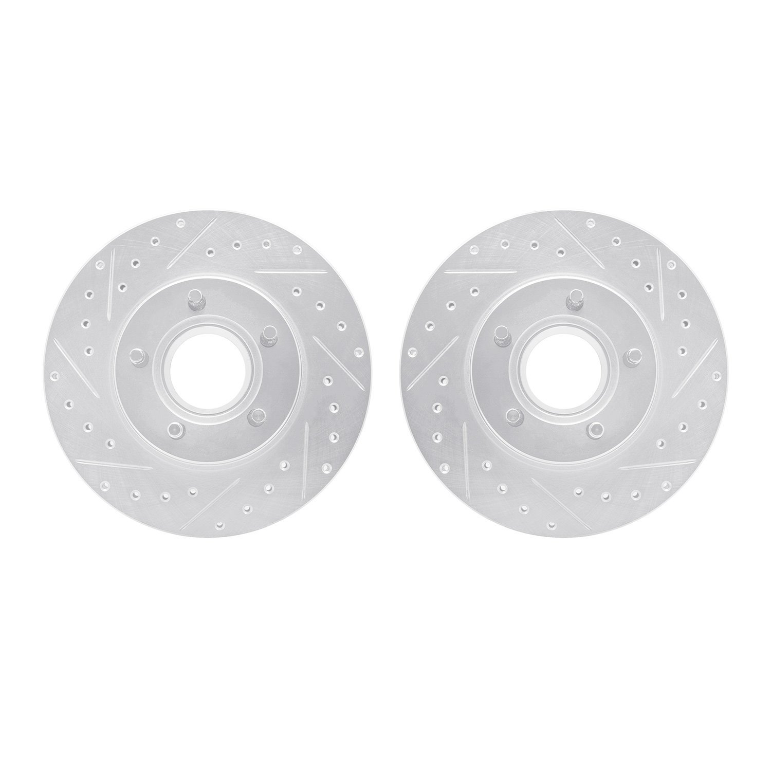 7002-54163 Drilled/Slotted Brake Rotors [Silver], 1995-1997 Ford/Lincoln/Mercury/Mazda, Position: Front