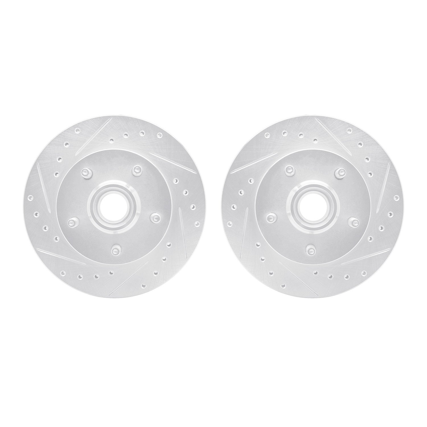 7002-54167 Drilled/Slotted Brake Rotors [Silver], 1998-2002 Ford/Lincoln/Mercury/Mazda, Position: Front