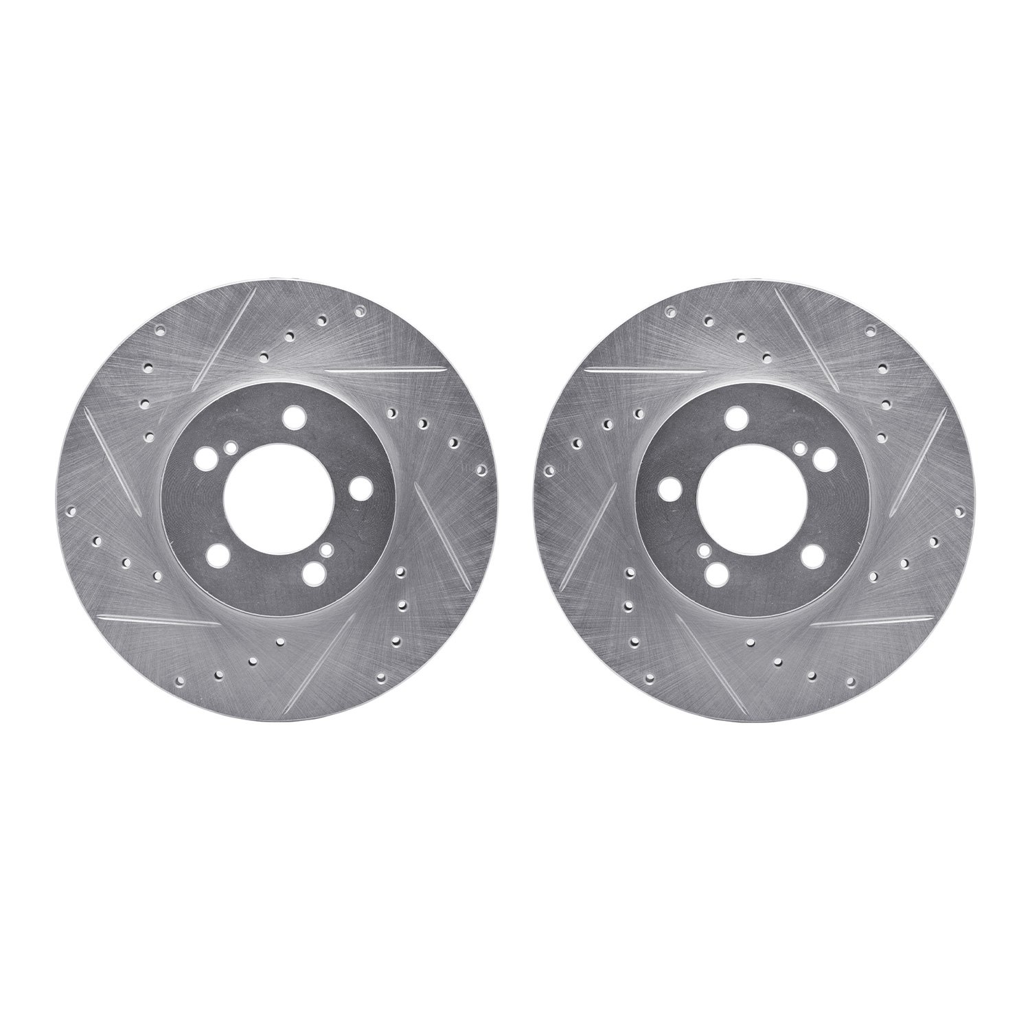7002-54173 Drilled/Slotted Brake Rotors [Silver], 1993-2007 Ford/Lincoln/Mercury/Mazda, Position: Front