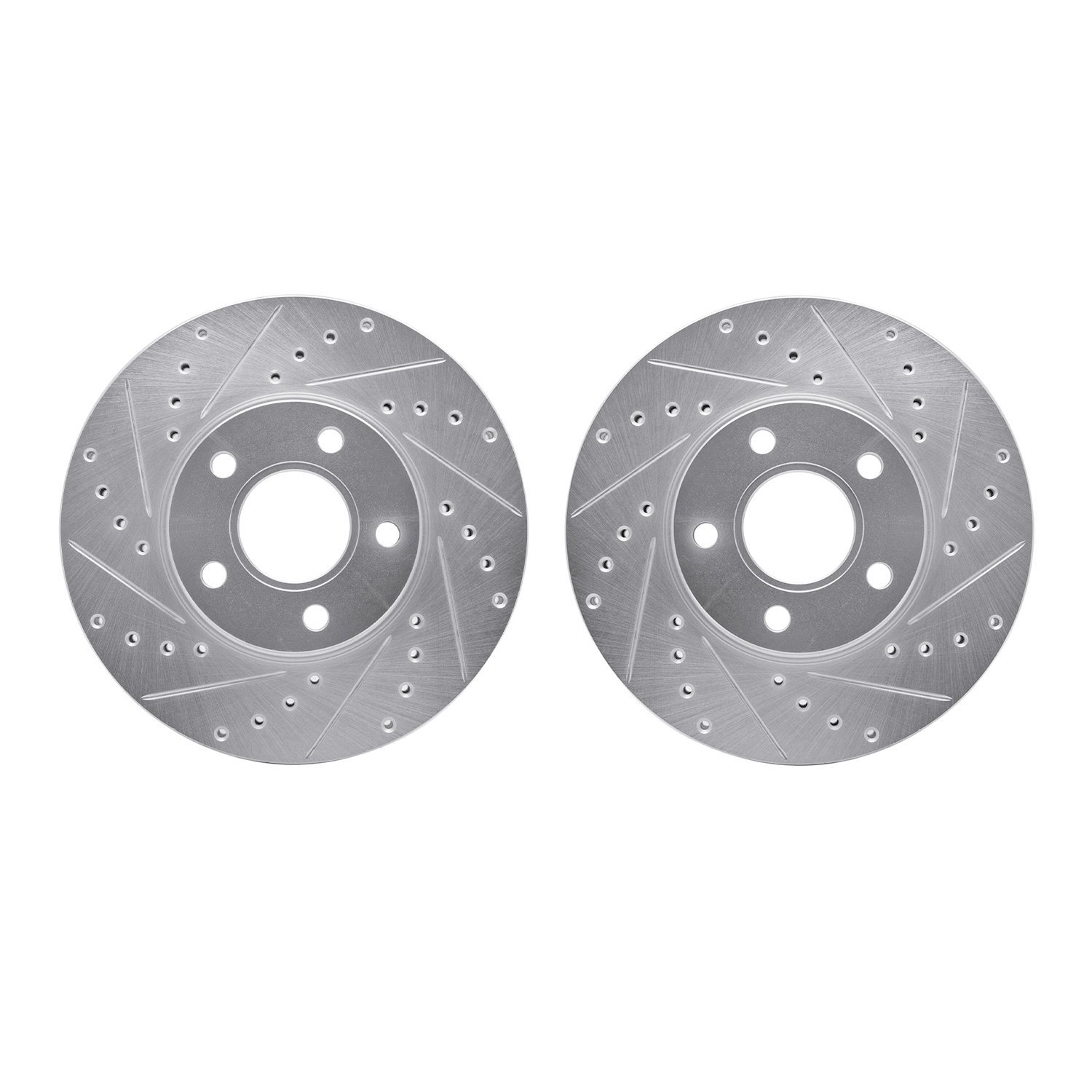 7002-54177 Drilled/Slotted Brake Rotors [Silver], 2010-2013 Ford/Lincoln/Mercury/Mazda, Position: Front