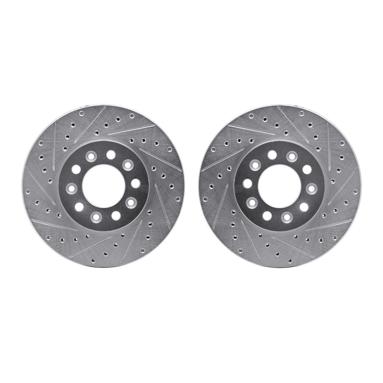 7002-54183 Drilled/Slotted Brake Rotors [Silver], 1999-2003 Ford/Lincoln/Mercury/Mazda, Position: Front