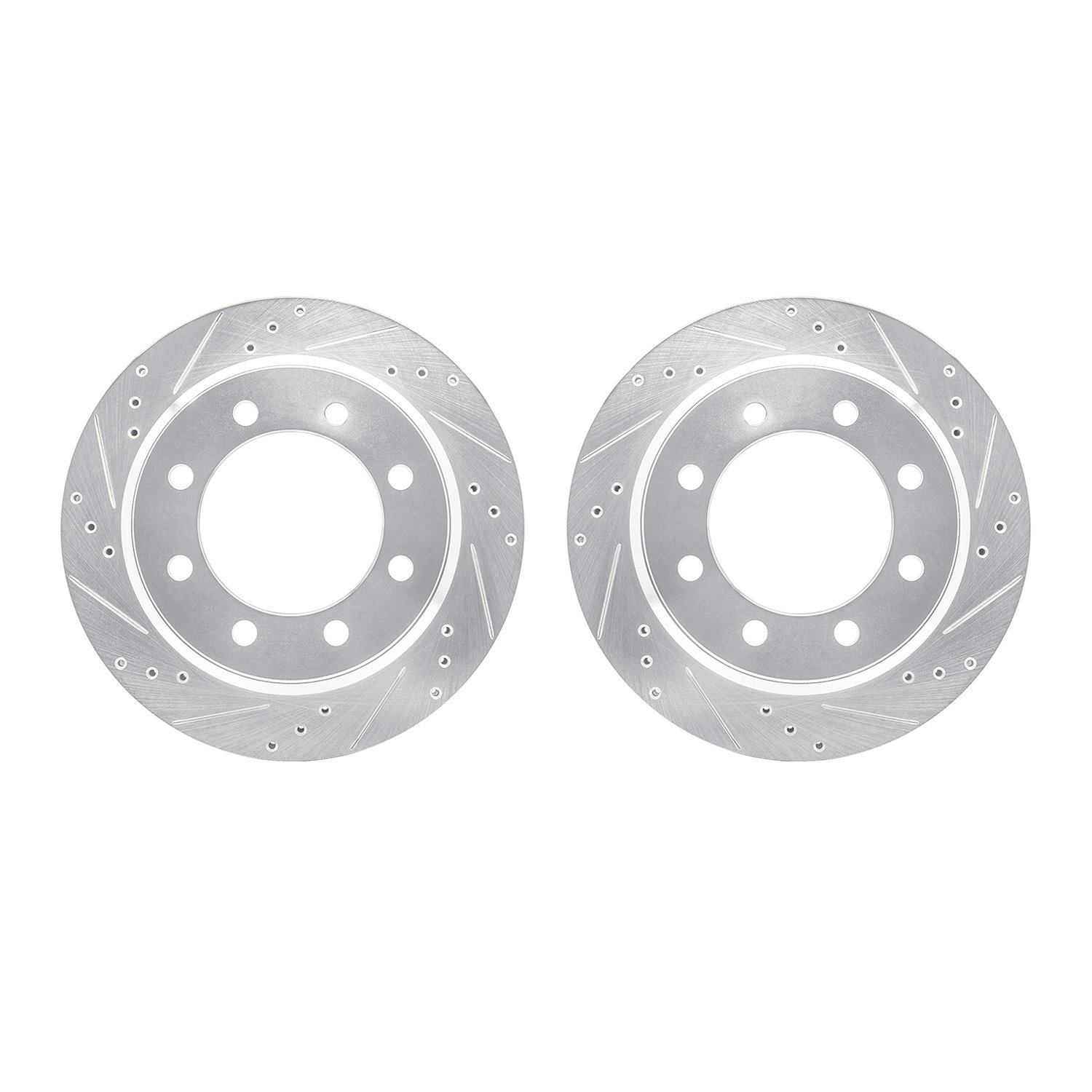 7002-54189 Drilled/Slotted Brake Rotors [Silver], Fits Select Ford/Lincoln/Mercury/Mazda, Position: Rear