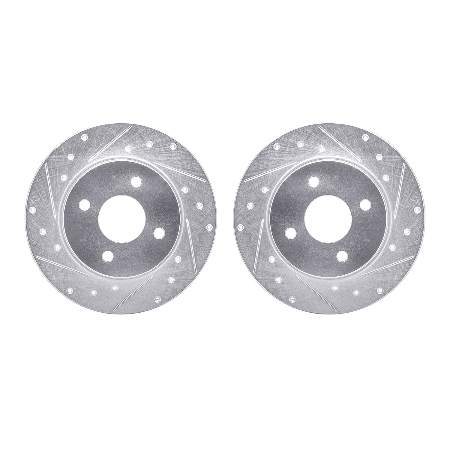 7002-54195 Drilled/Slotted Brake Rotors [Silver], Fits Select Ford/Lincoln/Mercury/Mazda, Position: Rear