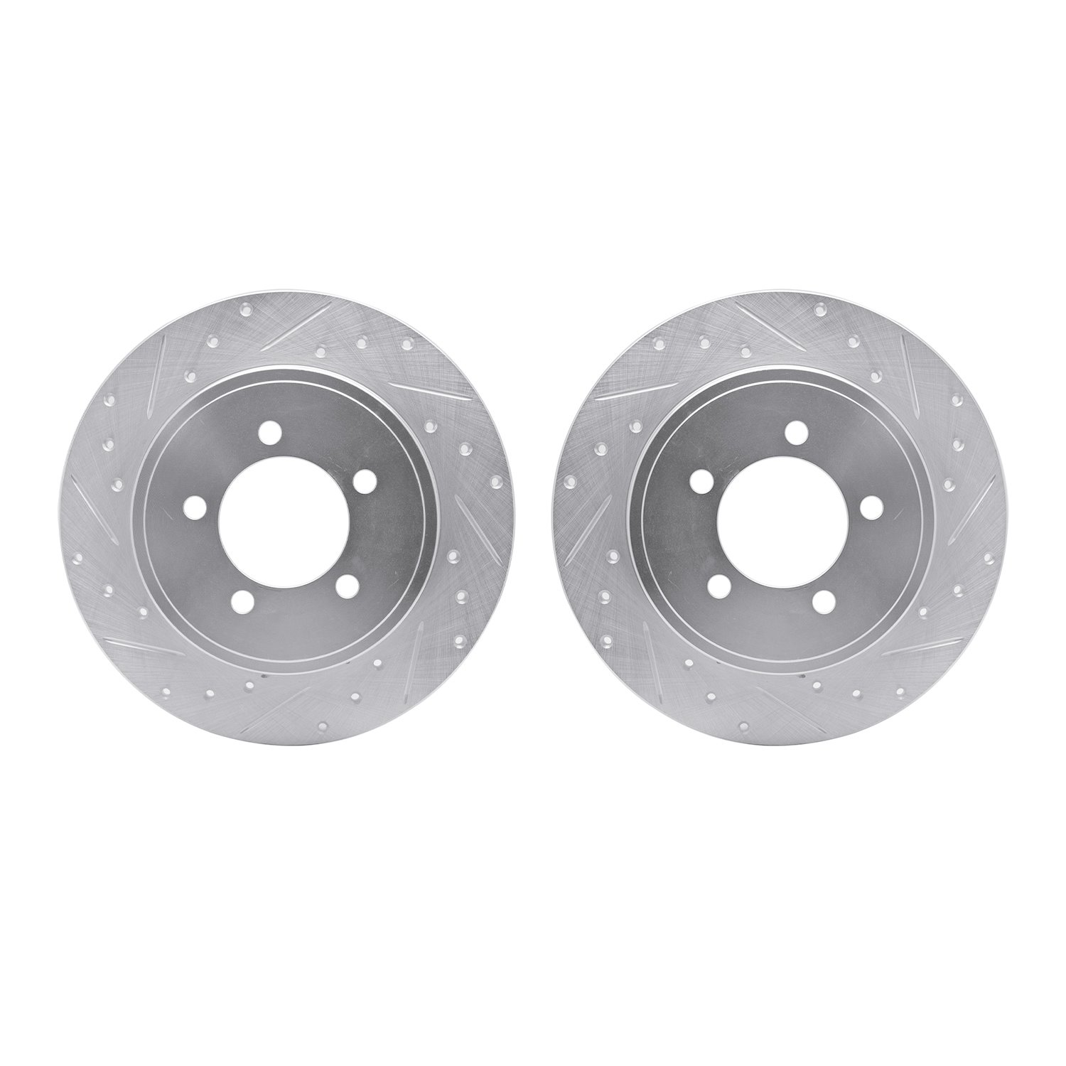 7002-54209 Drilled/Slotted Brake Rotors [Silver], 2002-2010 Ford/Lincoln/Mercury/Mazda, Position: Rear