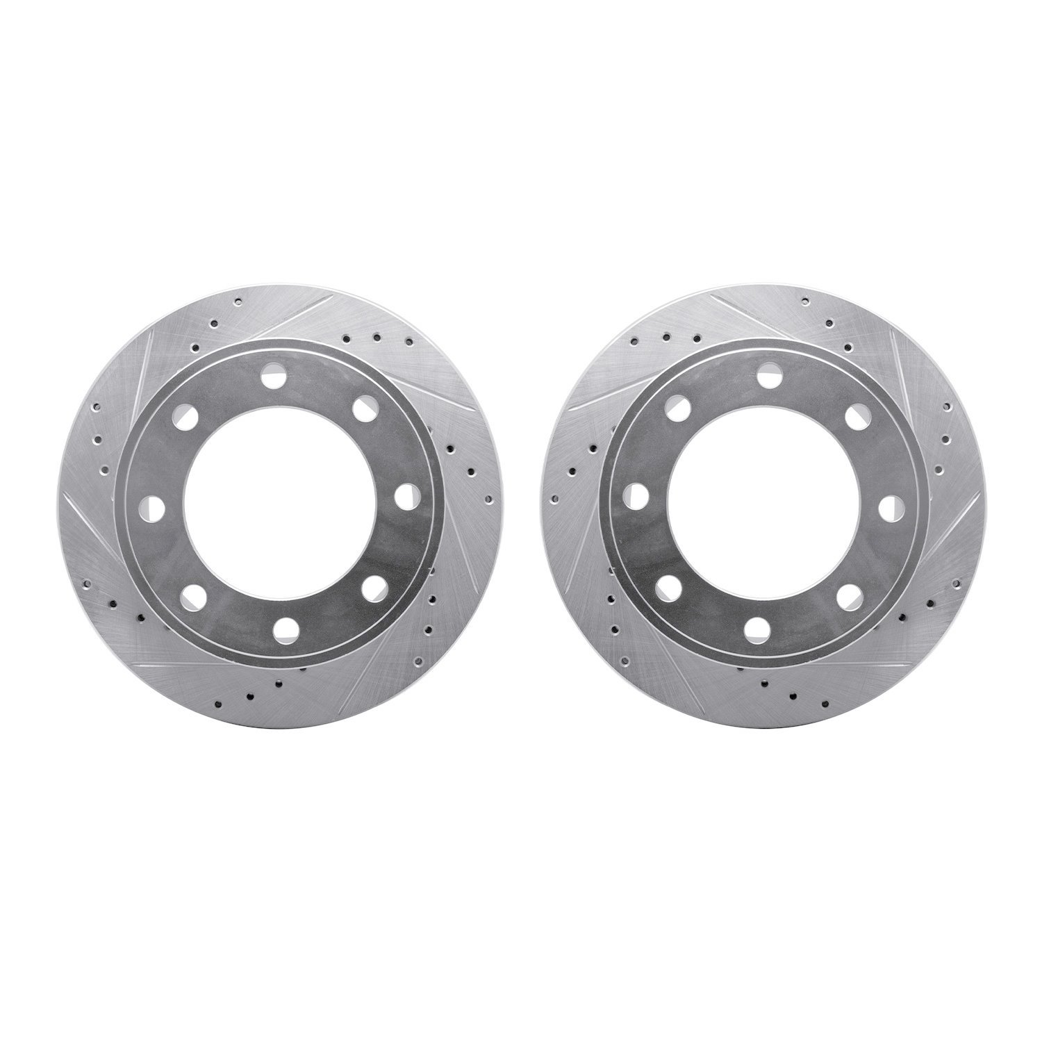 7002-54220 Drilled/Slotted Brake Rotors [Silver], 2005-2012 Ford/Lincoln/Mercury/Mazda, Position: Rear
