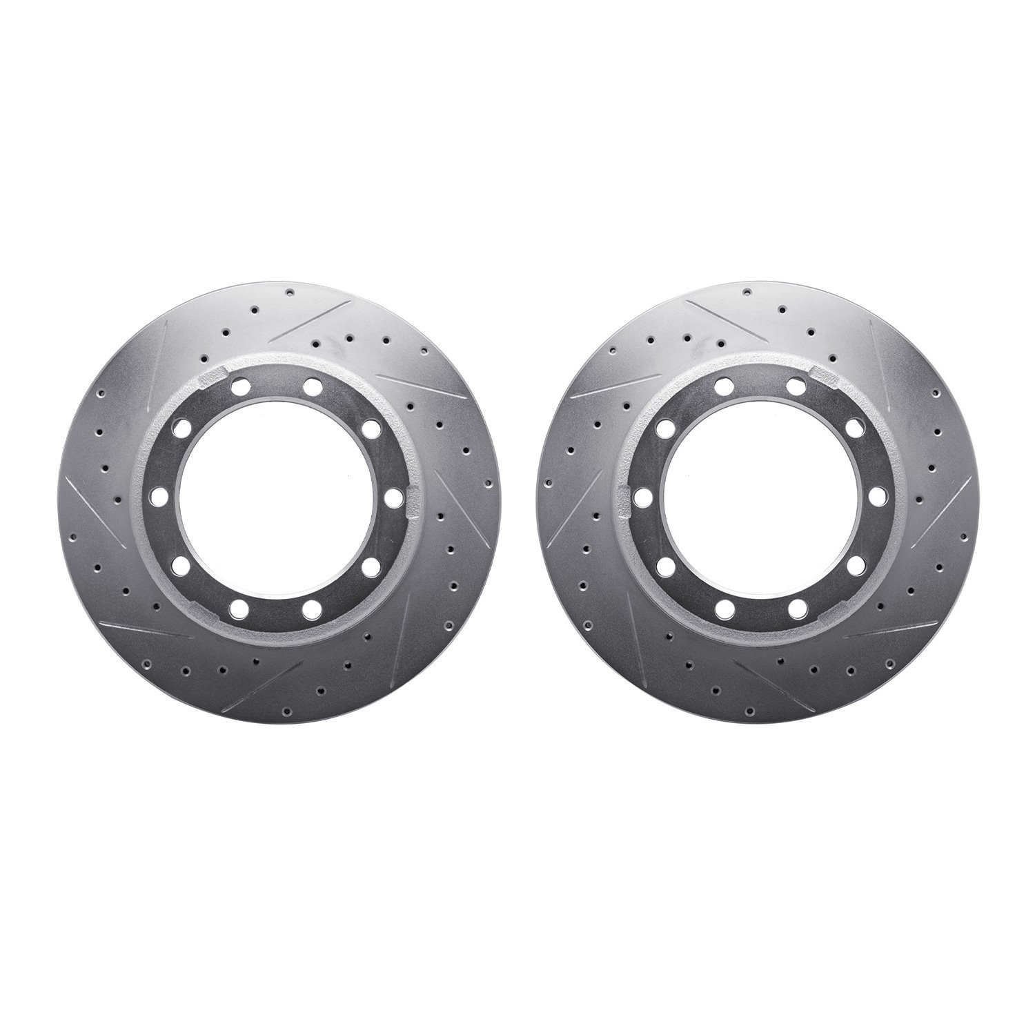 7002-54226 Drilled/Slotted Brake Rotors [Silver], Fits Select Multiple Makes/Models, Position: Front, Rear