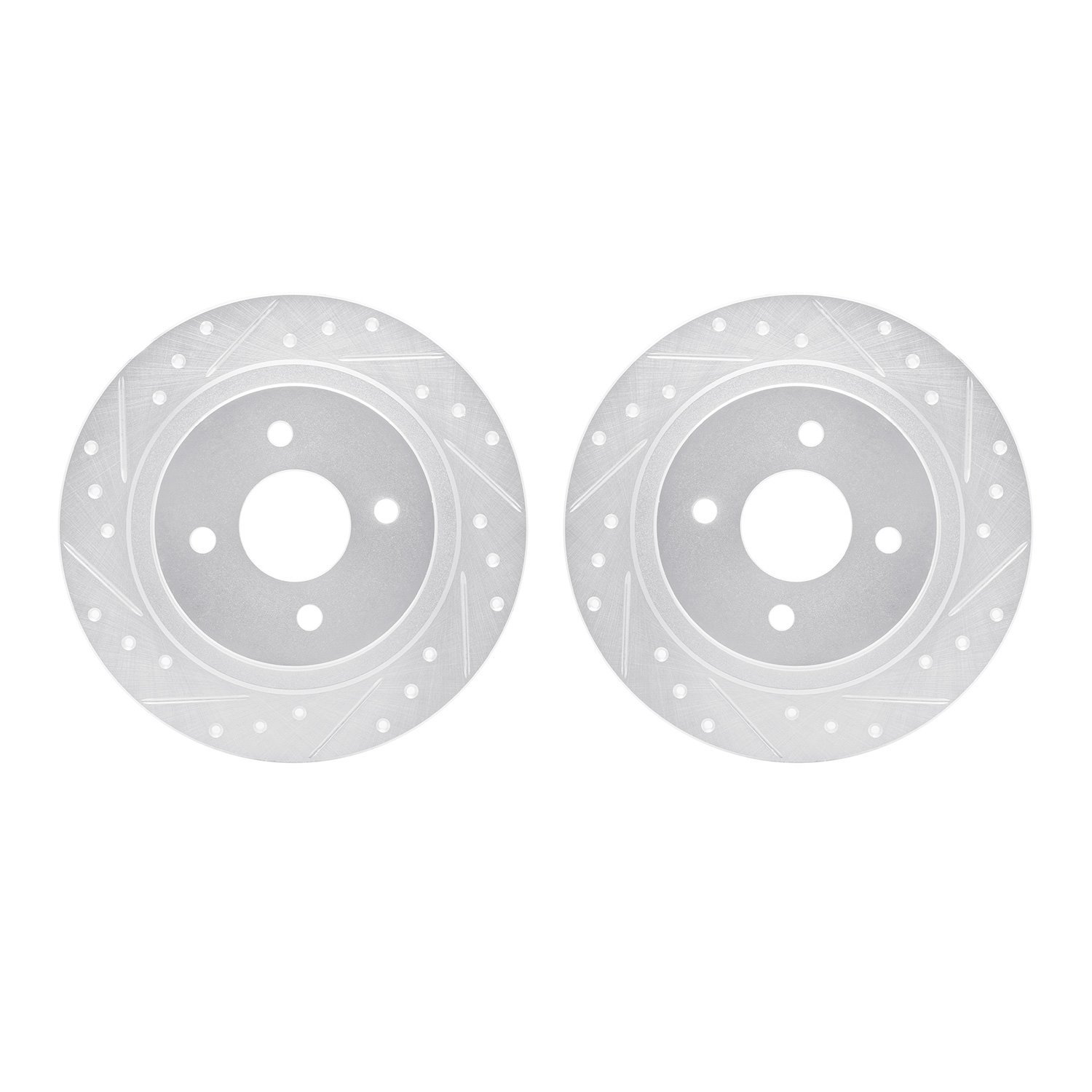 7002-54228 Drilled/Slotted Brake Rotors [Silver], 2002-2004 Ford/Lincoln/Mercury/Mazda, Position: Rear