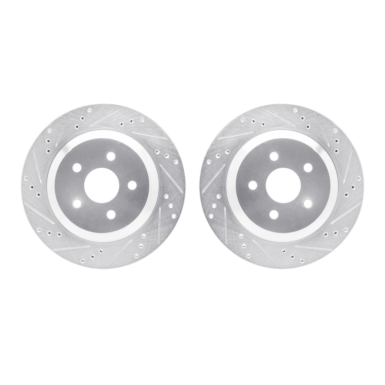 7002-54231 Drilled/Slotted Brake Rotors [Silver], 2004-2007 Ford/Lincoln/Mercury/Mazda, Position: Rear