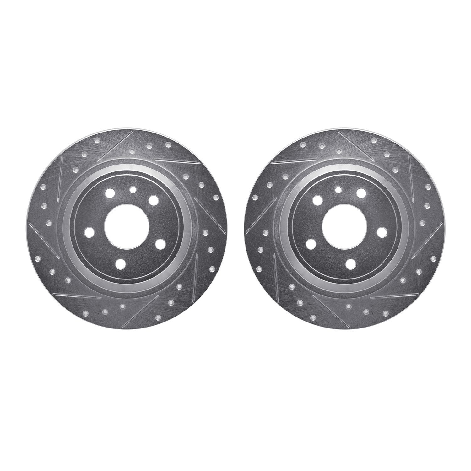 7002-54233 Drilled/Slotted Brake Rotors [Silver], 2013-2020 Ford/Lincoln/Mercury/Mazda, Position: Rear