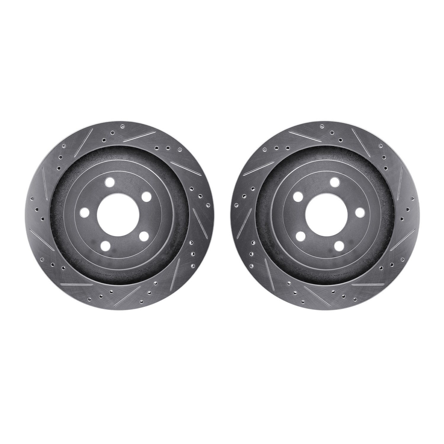 7002-54243 Drilled/Slotted Brake Rotors [Silver], Fits Select Ford/Lincoln/Mercury/Mazda, Position: Rear
