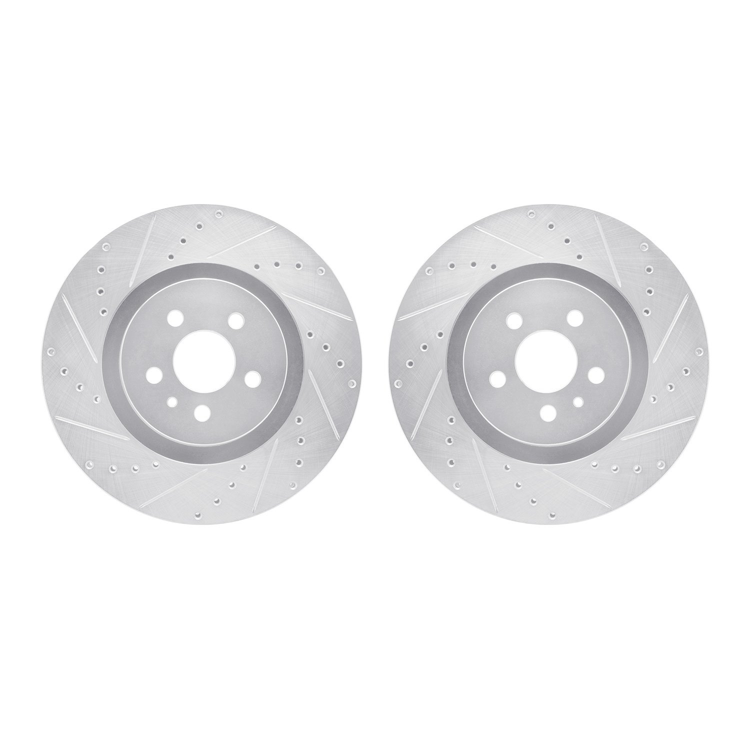 7002-55000 Drilled/Slotted Brake Rotors [Silver], Fits Select Ford/Lincoln/Mercury/Mazda, Position: Front