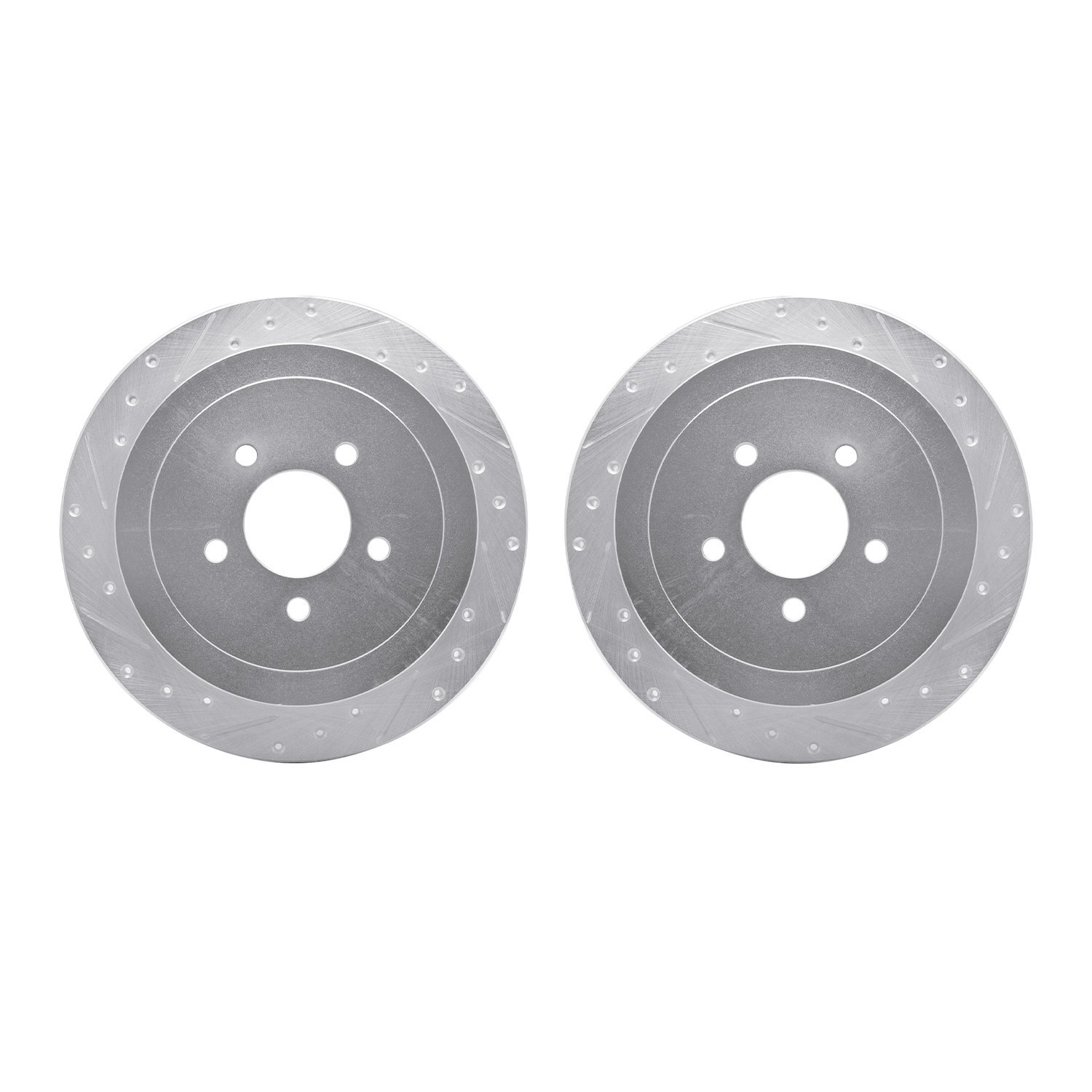 7002-55010 Drilled/Slotted Brake Rotors [Silver], 2003-2011 Ford/Lincoln/Mercury/Mazda, Position: Rear