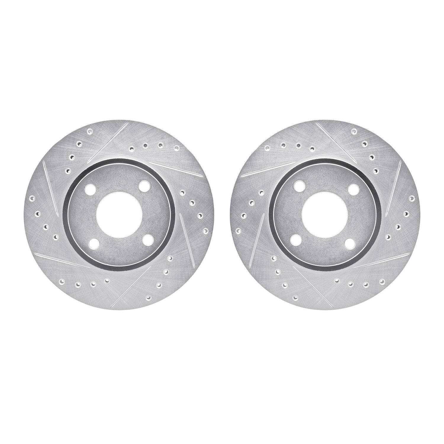 7002-56001 Drilled/Slotted Brake Rotors [Silver], 1998-2002 Ford/Lincoln/Mercury/Mazda, Position: Front