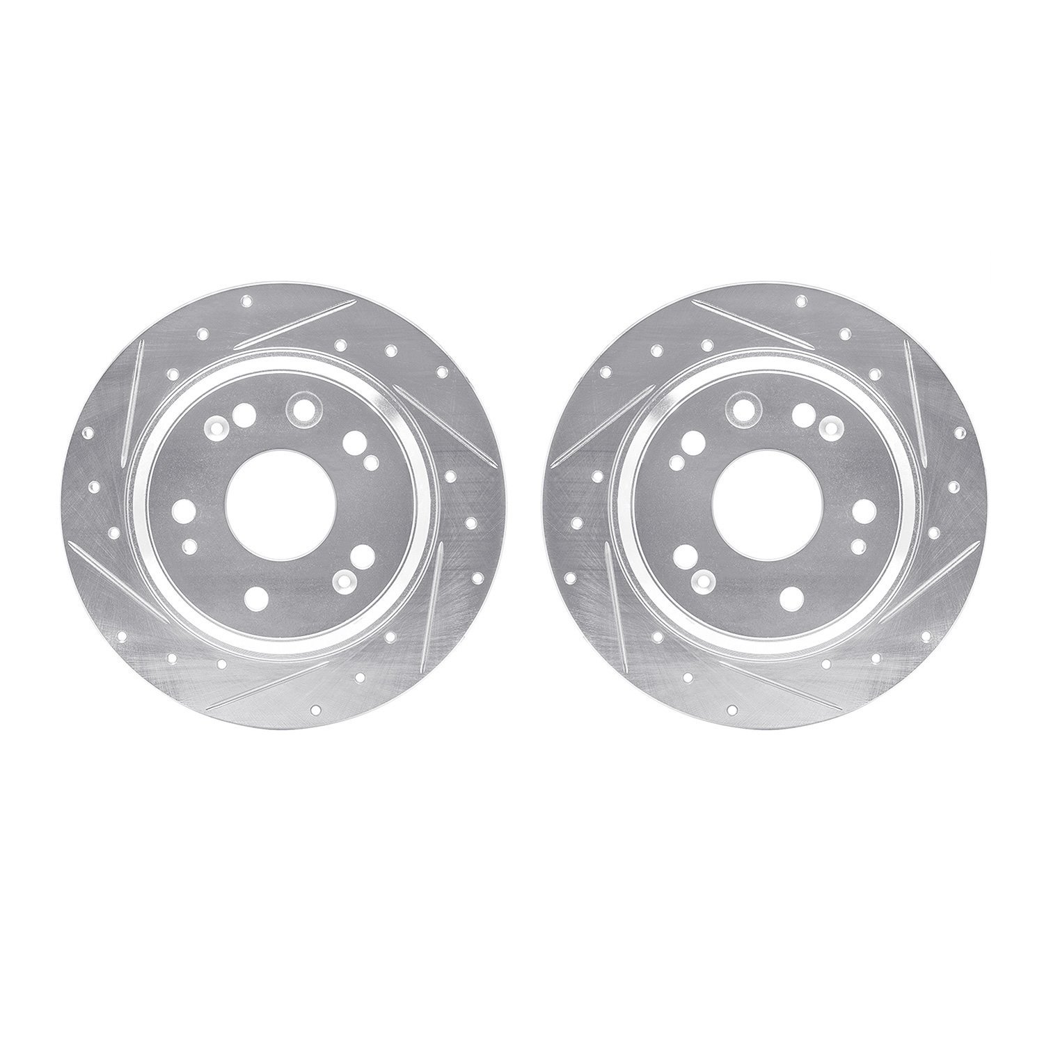 Drilled/Slotted Brake Rotors [Silver], 2002-2004 Acura/Honda