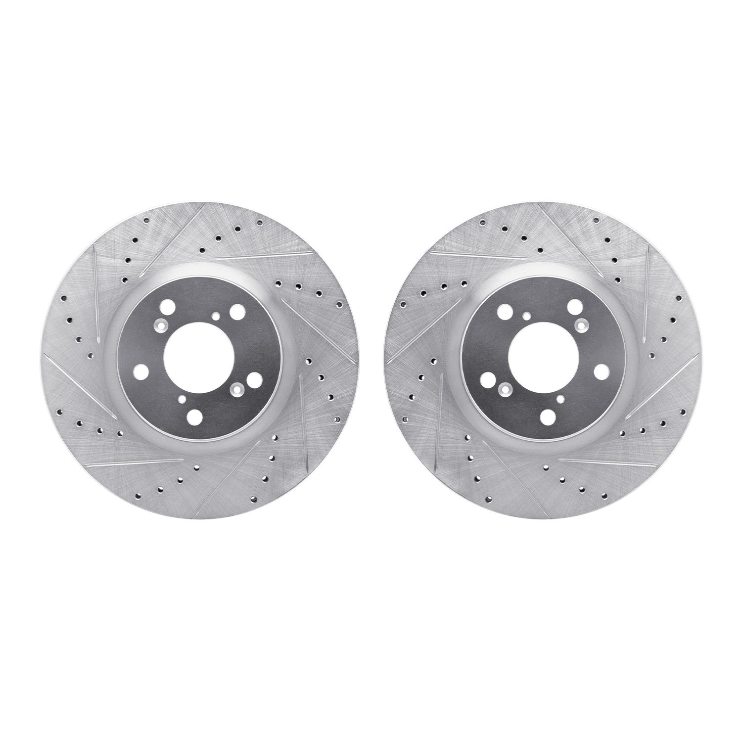 7002-59012 Drilled/Slotted Brake Rotors [Silver], 2007-2020 Acura/Honda, Position: Front