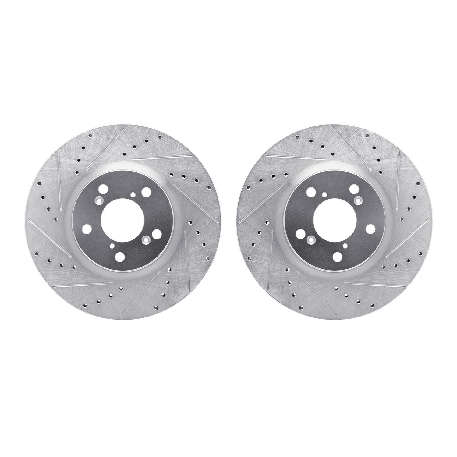 Drilled/Slotted Brake Rotors [Silver], 2007-2020 Acura/Honda