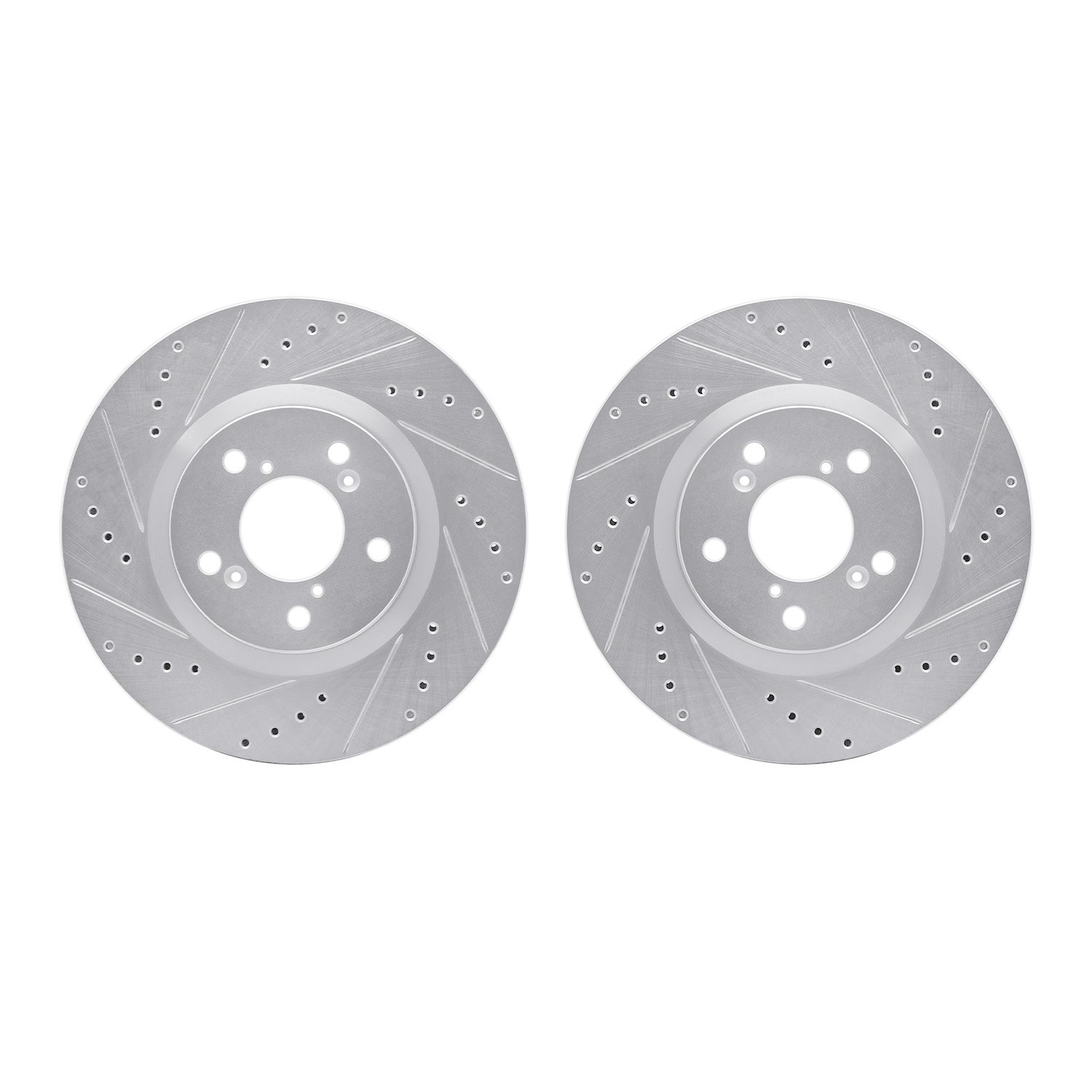 7002-59016 Drilled/Slotted Brake Rotors [Silver], 2009-2014 Acura/Honda, Position: Front
