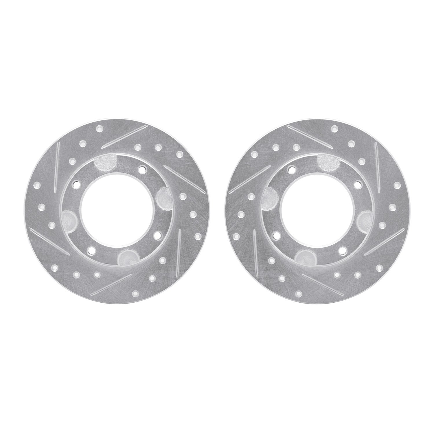 7002-59017 Drilled/Slotted Brake Rotors [Silver], 1976-1981 Acura/Honda, Position: Front