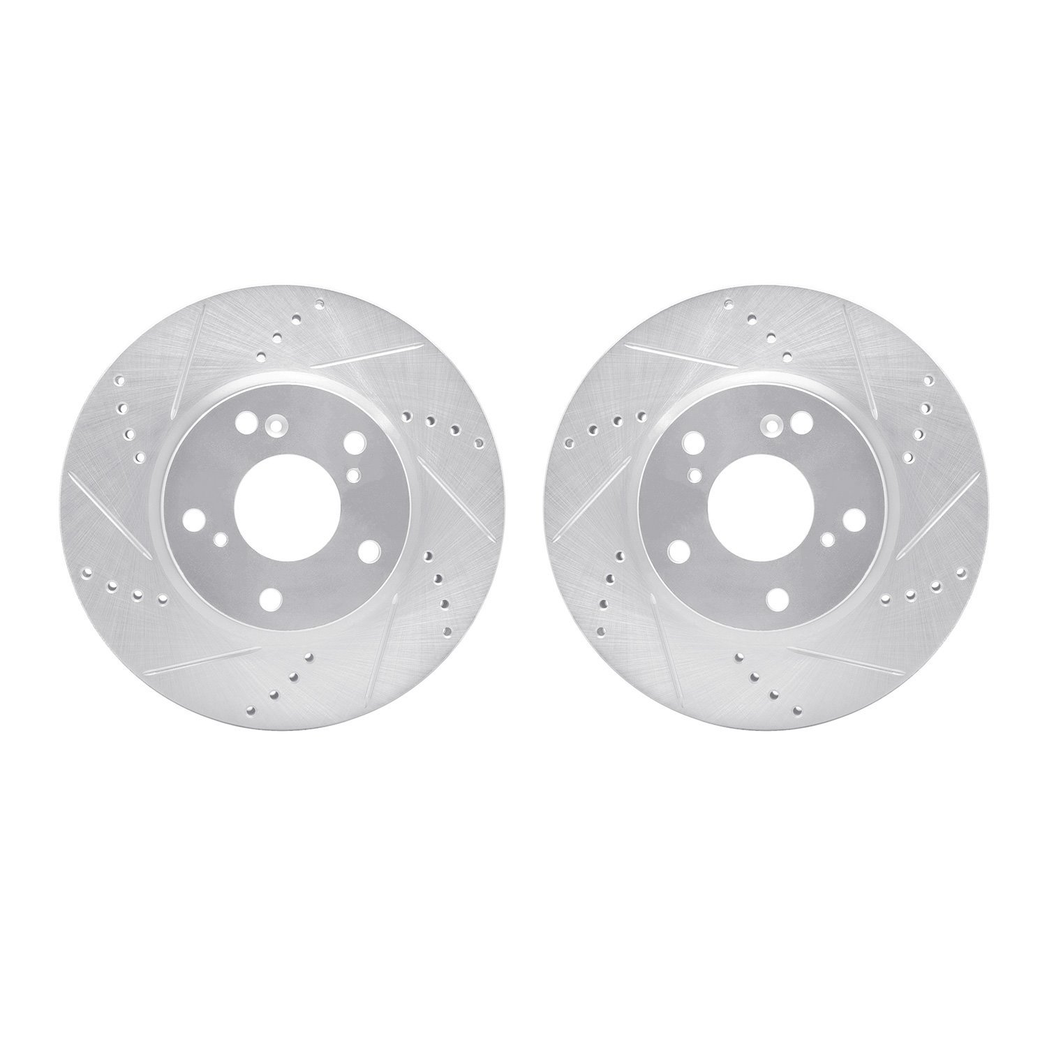 7002-59023 Drilled/Slotted Brake Rotors [Silver], Fits Select Acura/Honda, Position: Front