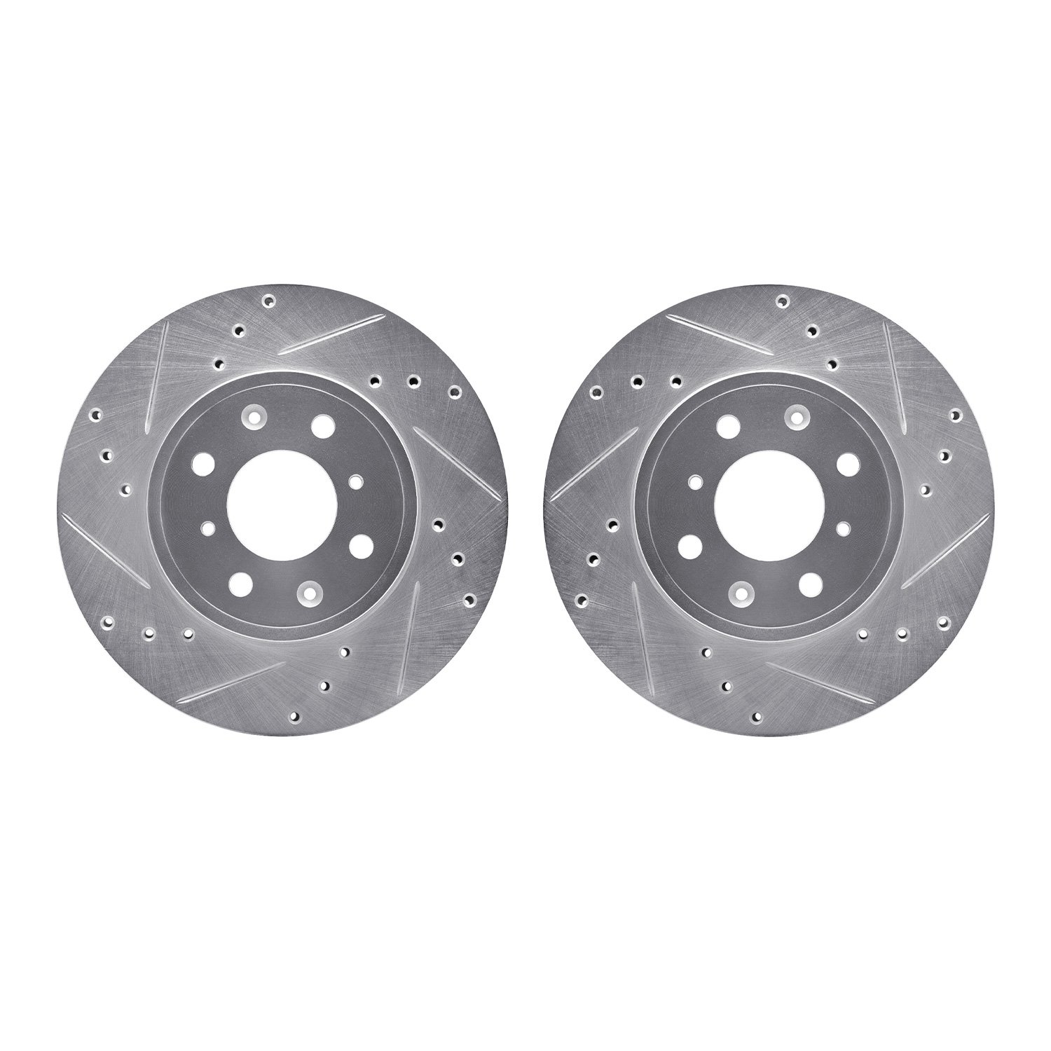 7002-59025 Drilled/Slotted Brake Rotors [Silver], 2014-2020 Acura/Honda, Position: Front