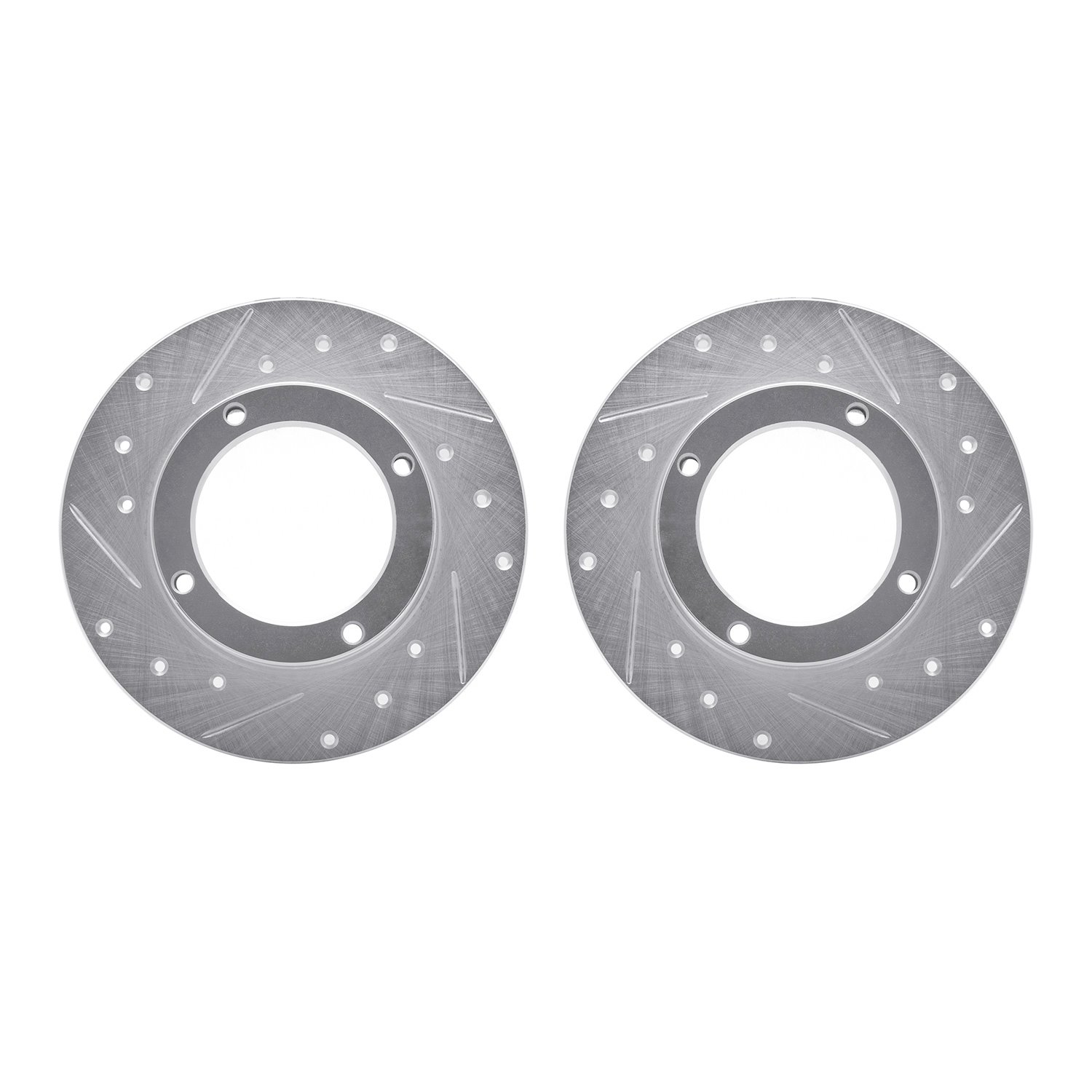 7002-59026 Drilled/Slotted Brake Rotors [Silver], 1973-1979 Acura/Honda, Position: Front
